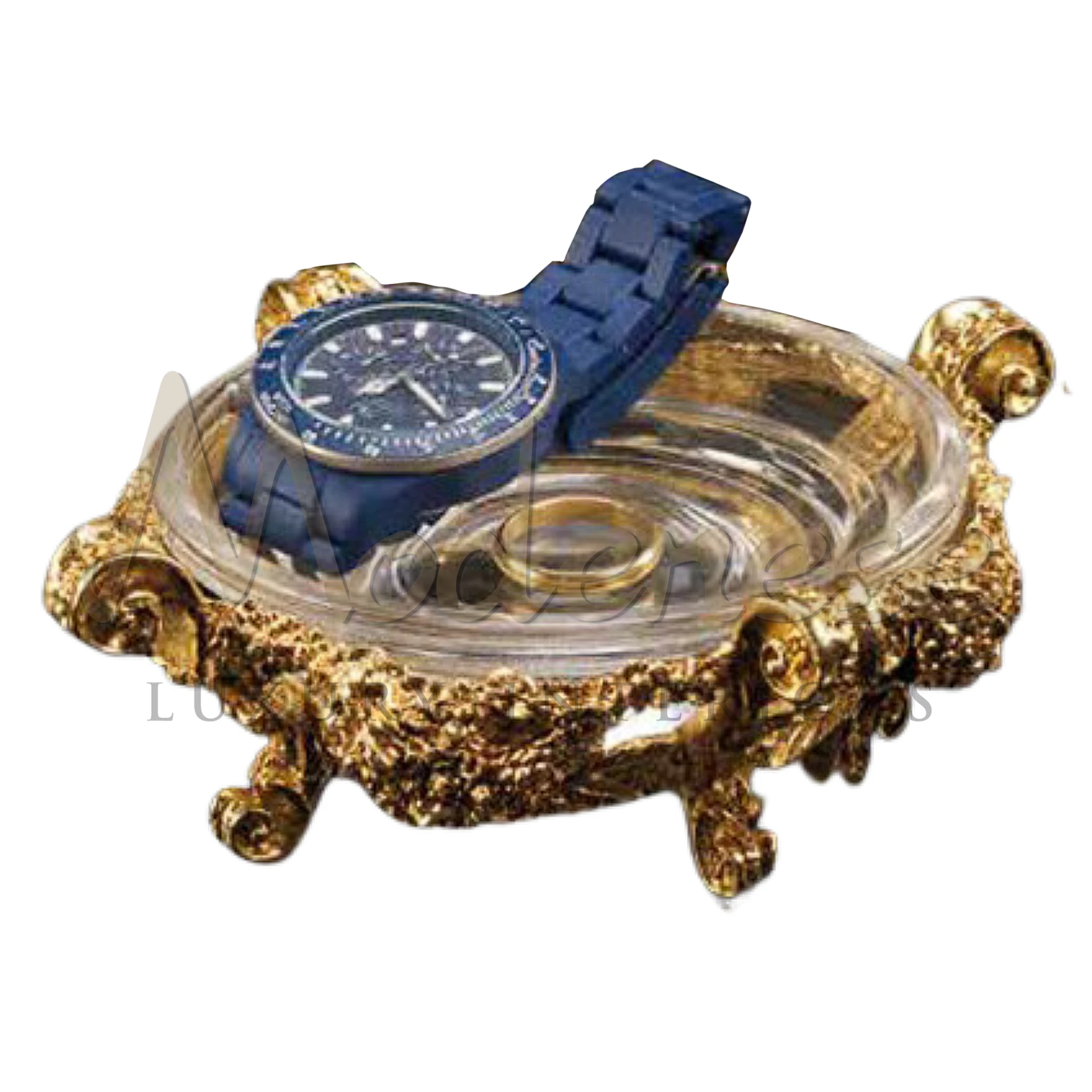 Elegant Royal Jewelry Dish with compartments for organizing accessories, adding luxury to room decor.