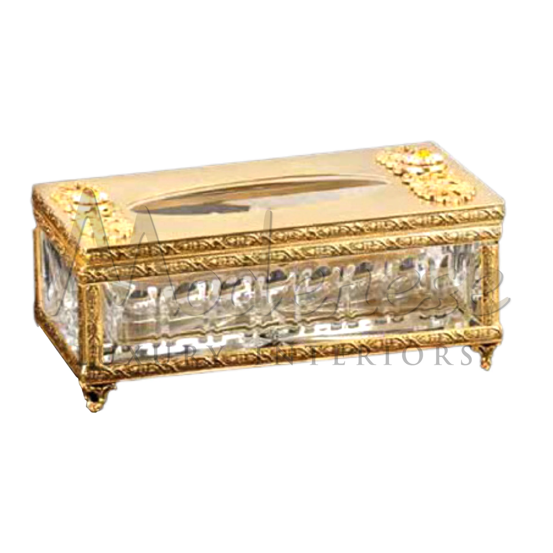 Classical Tissue Cover with traditional floral or geometric patterns in neutral colors, perfect for elegant bathroom and interior decor.
