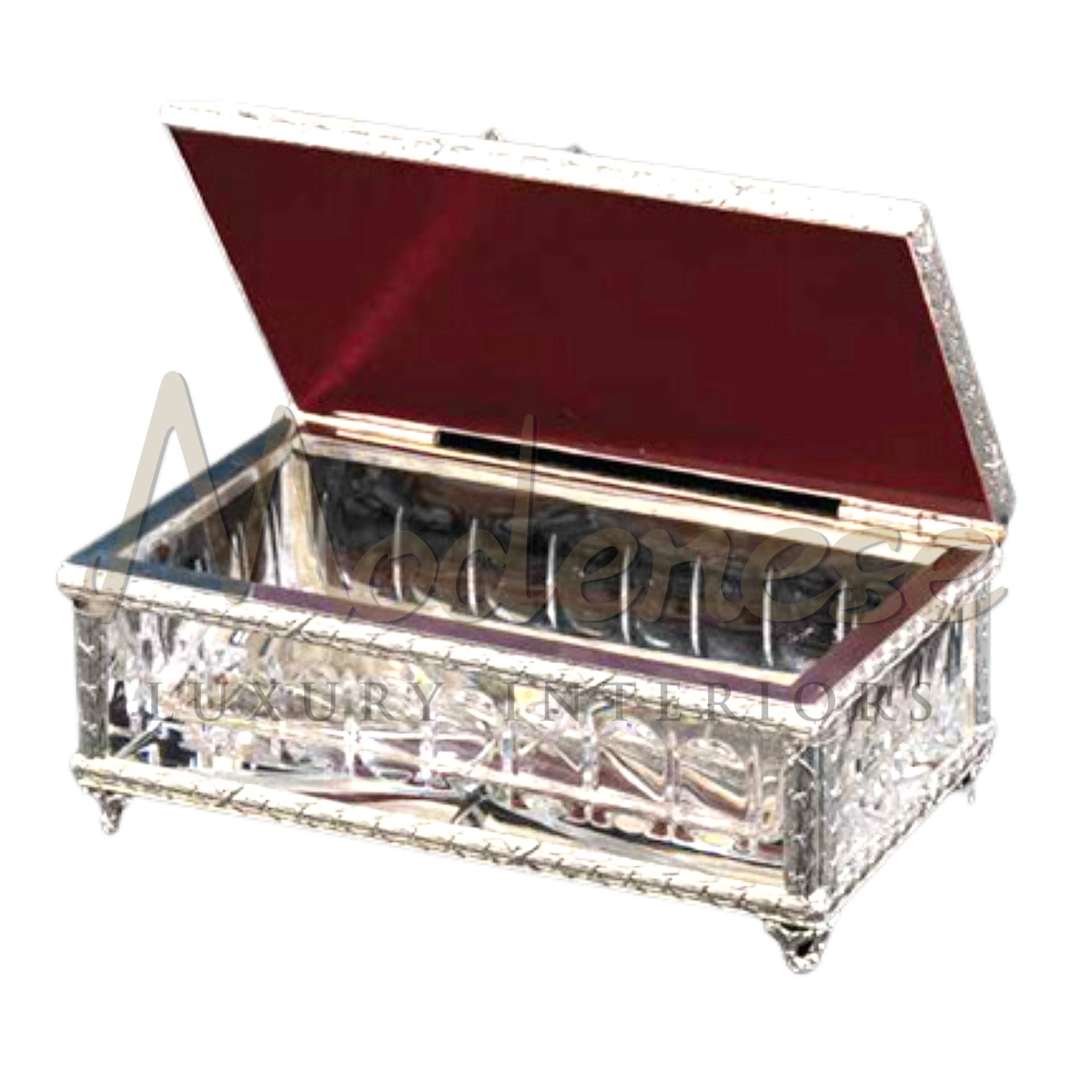 Classical Tissue Cover with intricate designs in white, gold, and silver, adding sophistication to any bathroom or interior space.