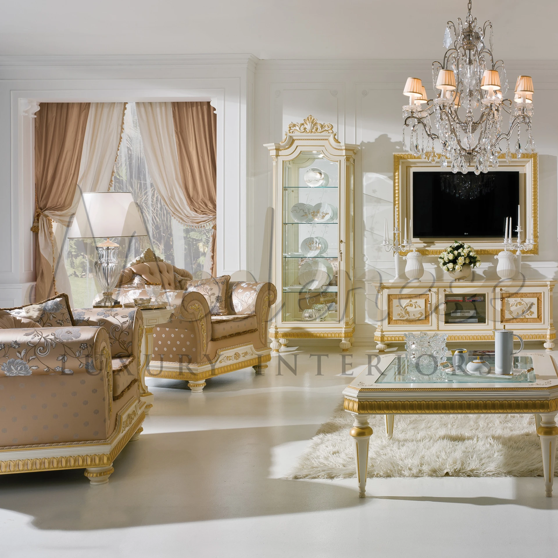 Elegant Classic Capitonne Armchair, the epitome of luxury armchairs with its unique character and sophisticated wood working details.

