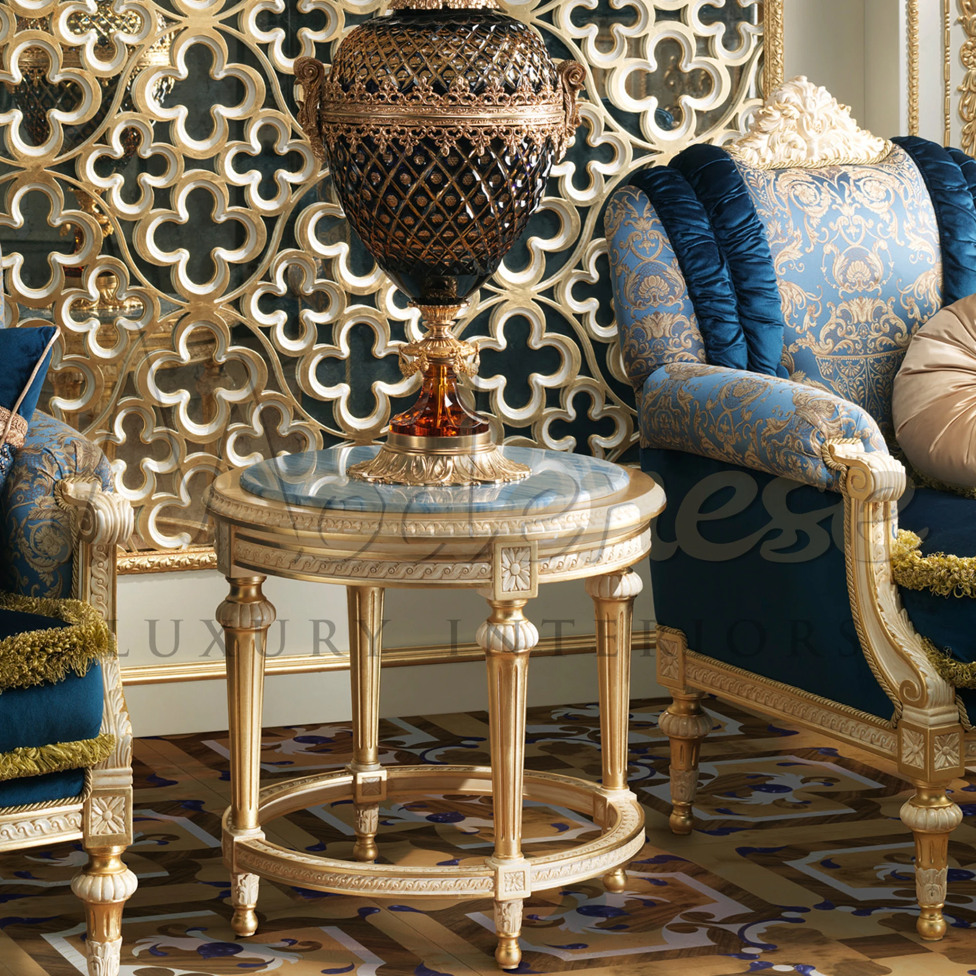 Make a statement in your home with our Marble Azul Round Side Table, a perfect blend of style and functionality. Crafted with exquisite marble azul, this elegant piece adds a touch of sophistication to any room.