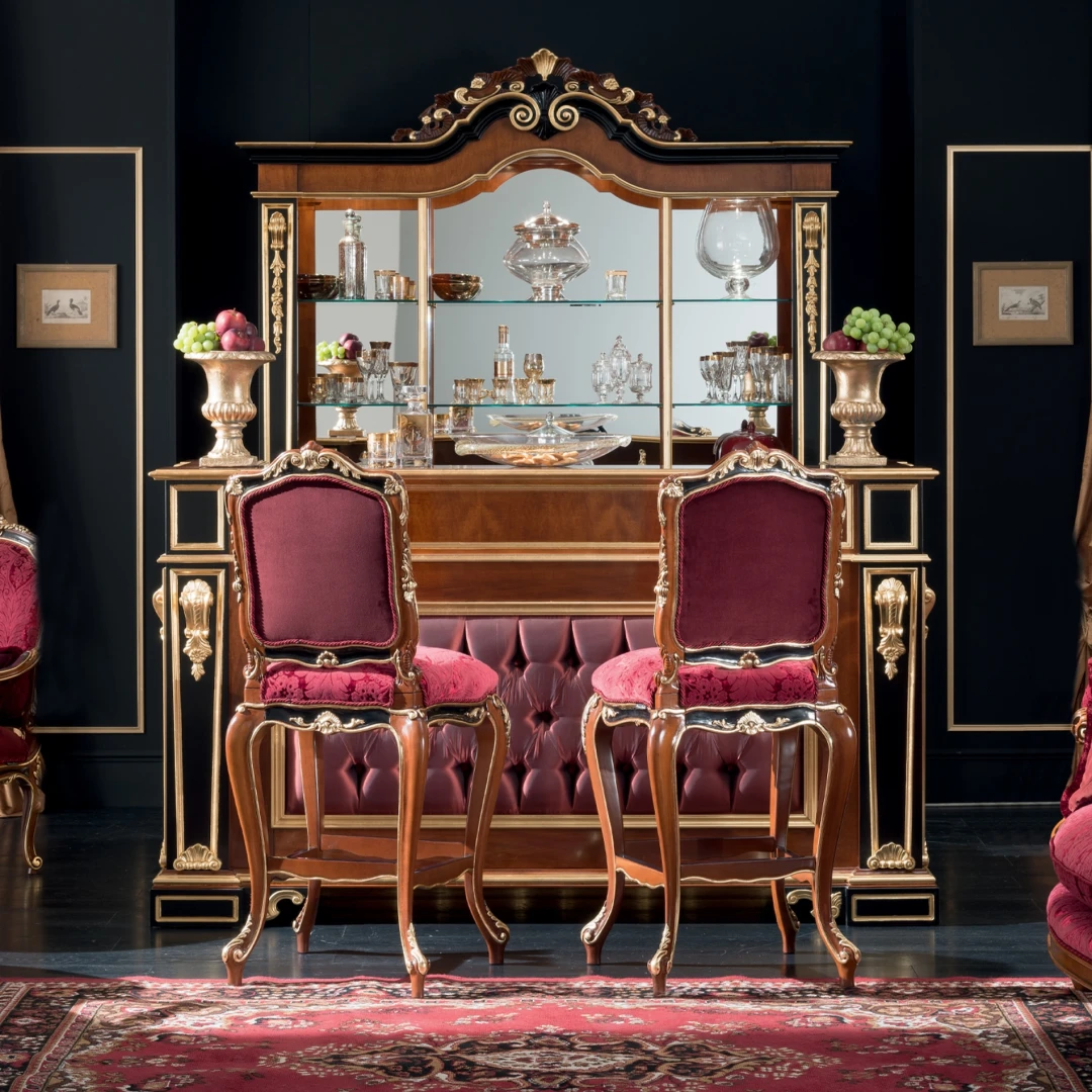 Classy elegant design bar counters will be a pleasant gathering place to live enjoyful moments together with your family and friends. Contact us right now to have more information about Modenese marvellous luxury bar counters collection. Cheers!