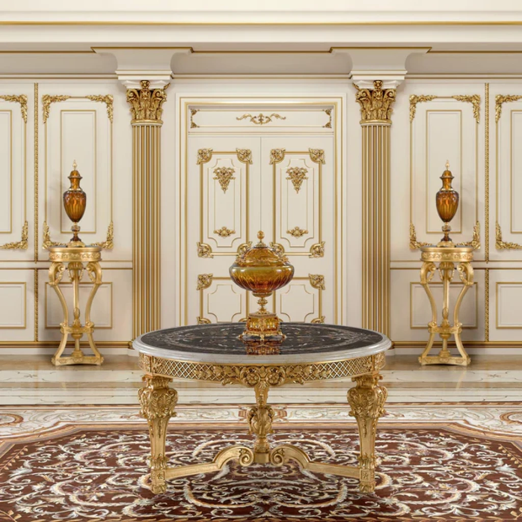 Majestic Palace Interiors: Gold Leaf, Marble, and Opulence