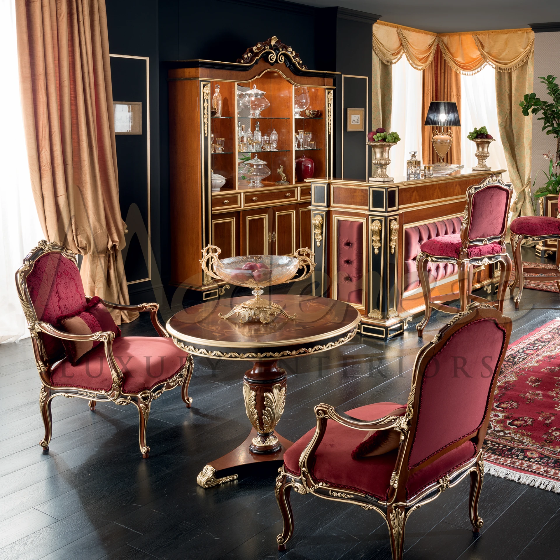 Regal Royal Burgundy Armchair featuring rich burgundy color and high-quality materials, perfect for luxury armchair enthusiasts.
