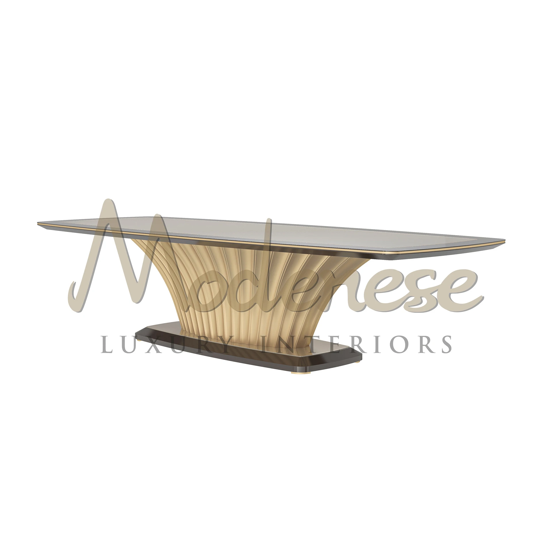 Table ovale à pieds dorés