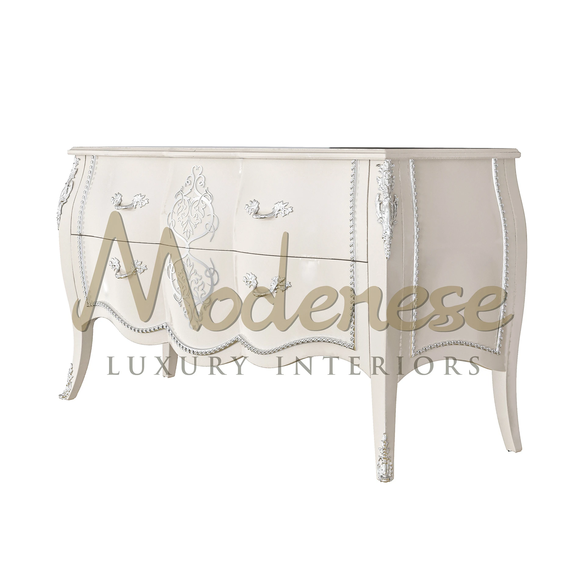 Commode de luxe argentée