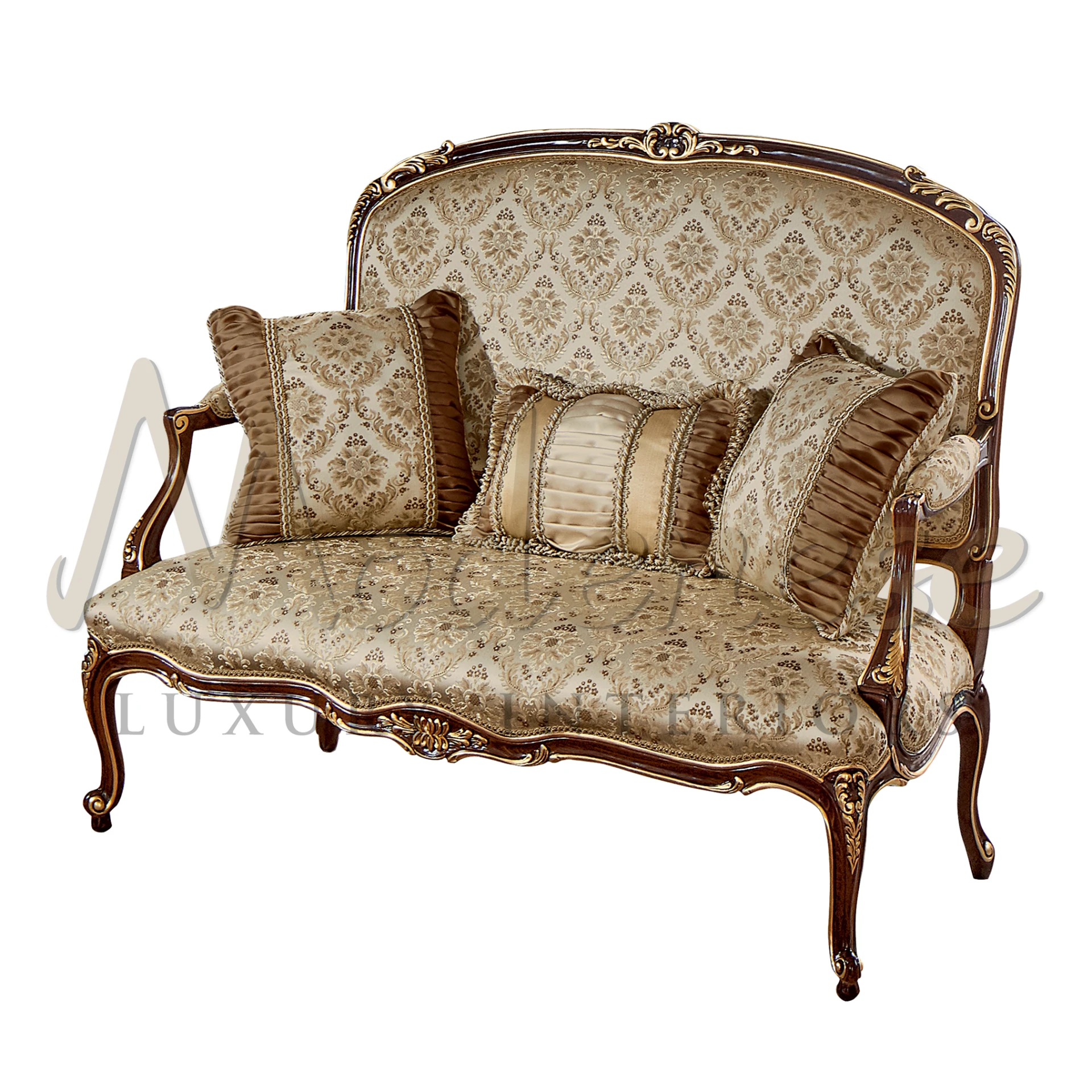 Classy Loveseat: Elegant beige 3-seater sofa, Italian design, perfect for modern and traditional interior design styles.