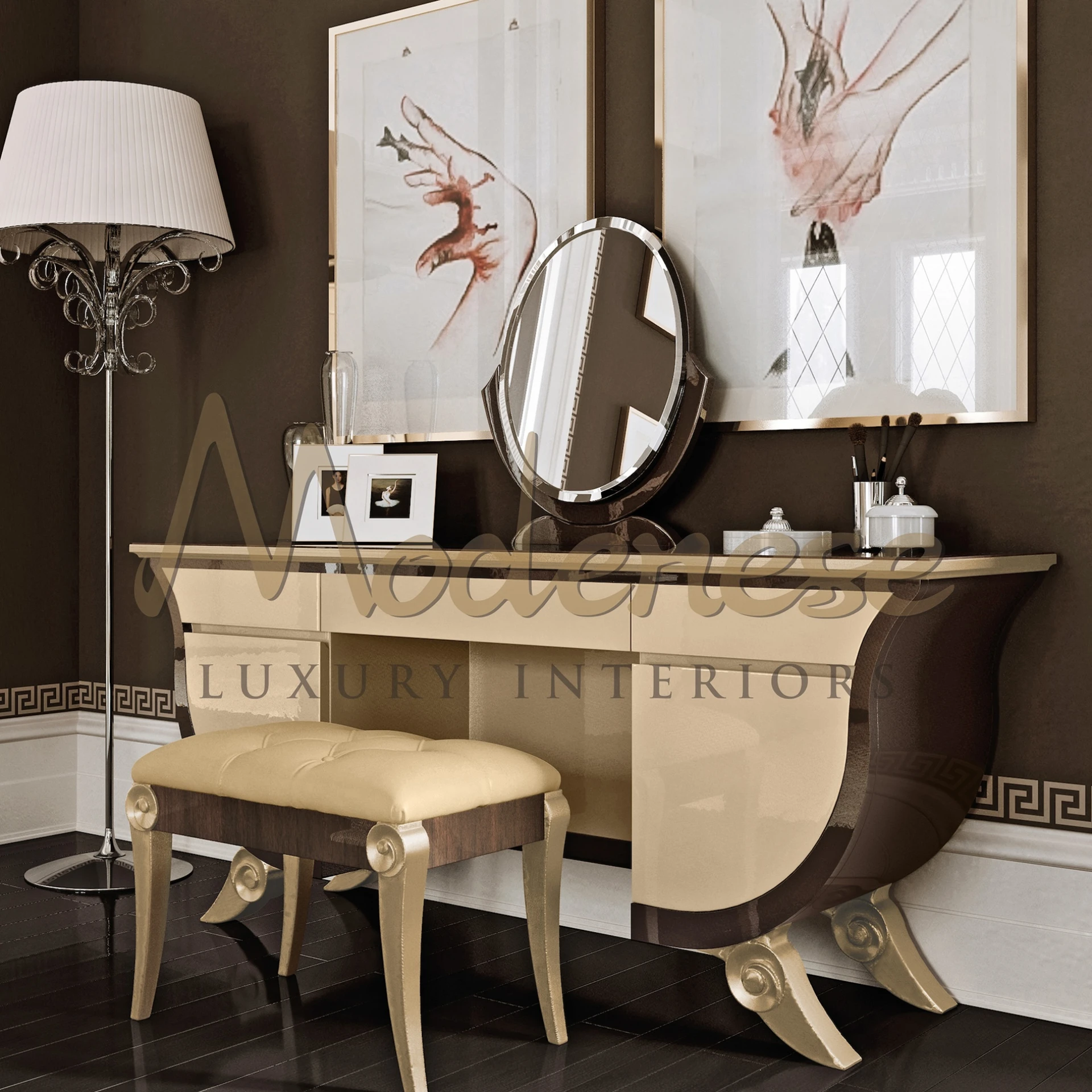 Miroir avec cadre opale