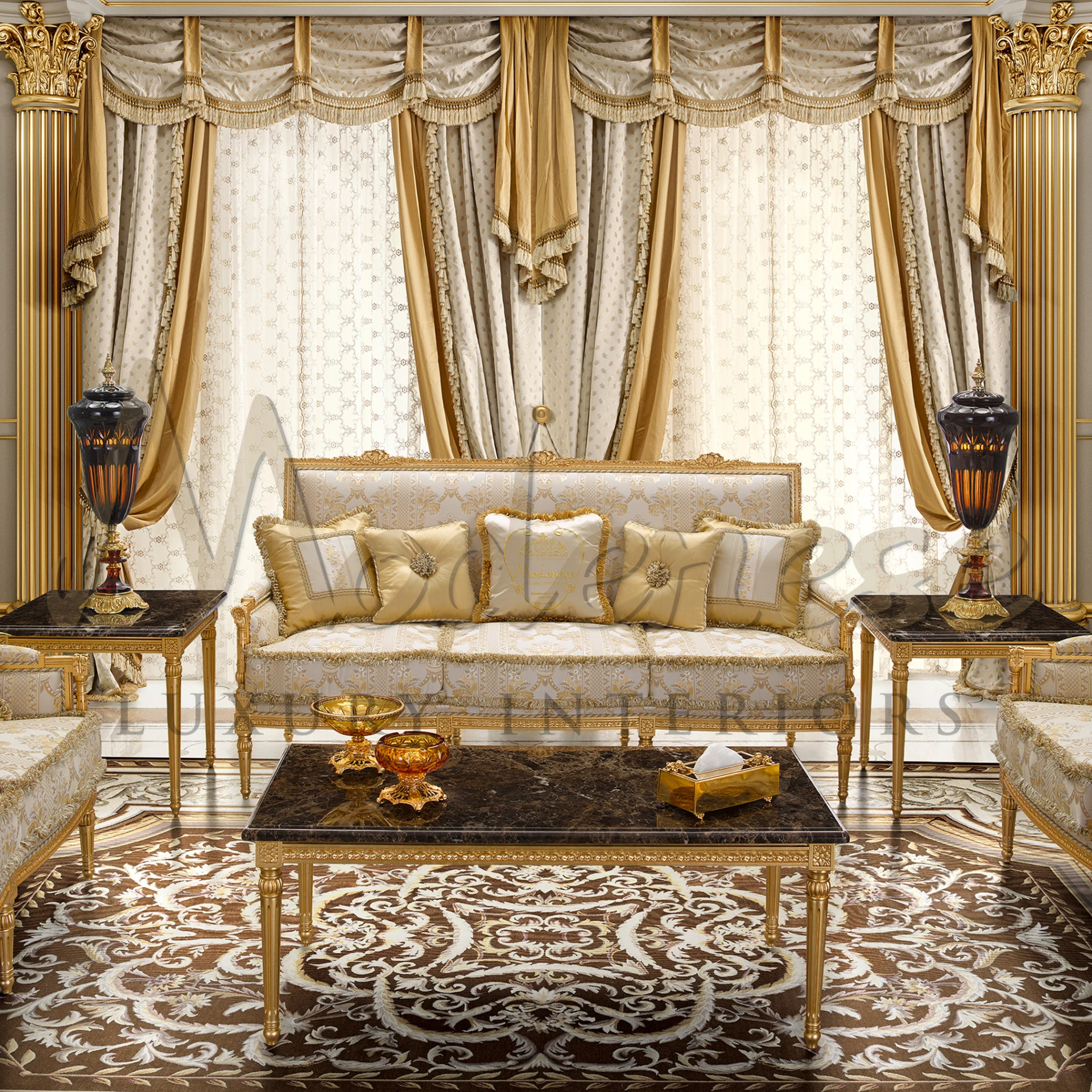 Handcrafted marble coffee table, embodying luxury and timeless elegance.