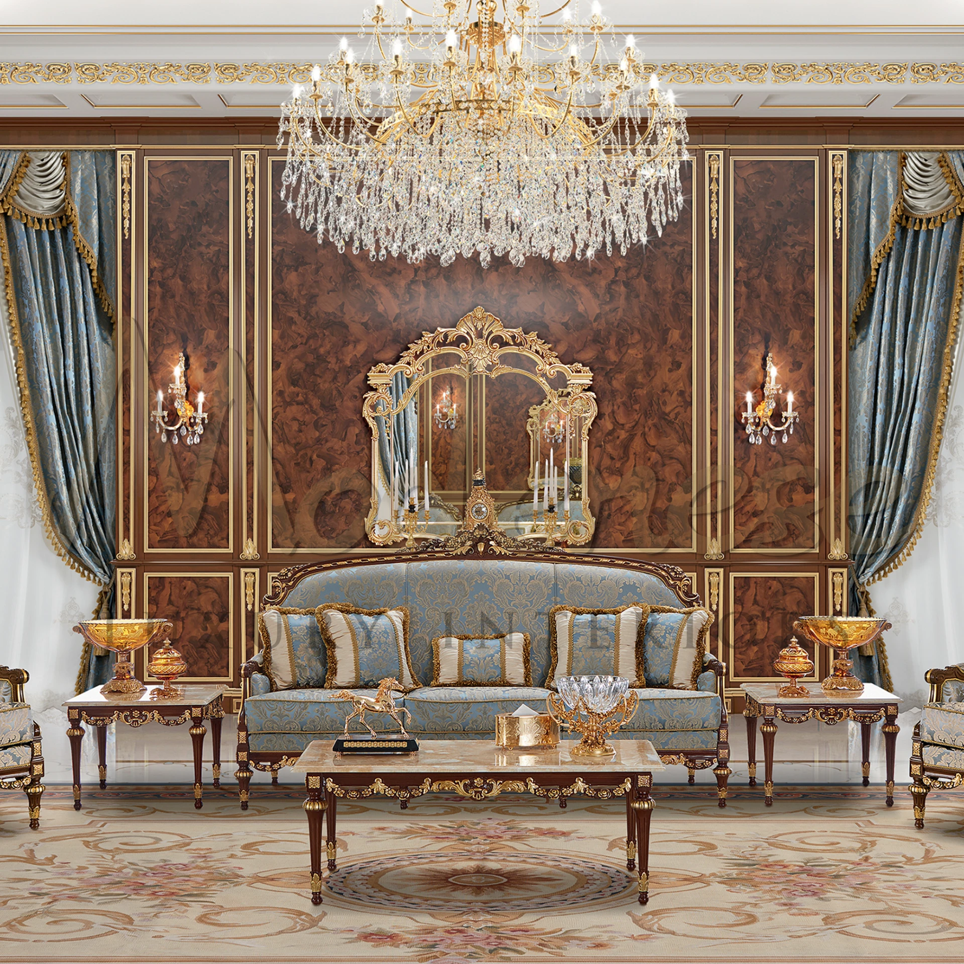 Elegant Regal Coffee Table, ideal for palace interior decor.