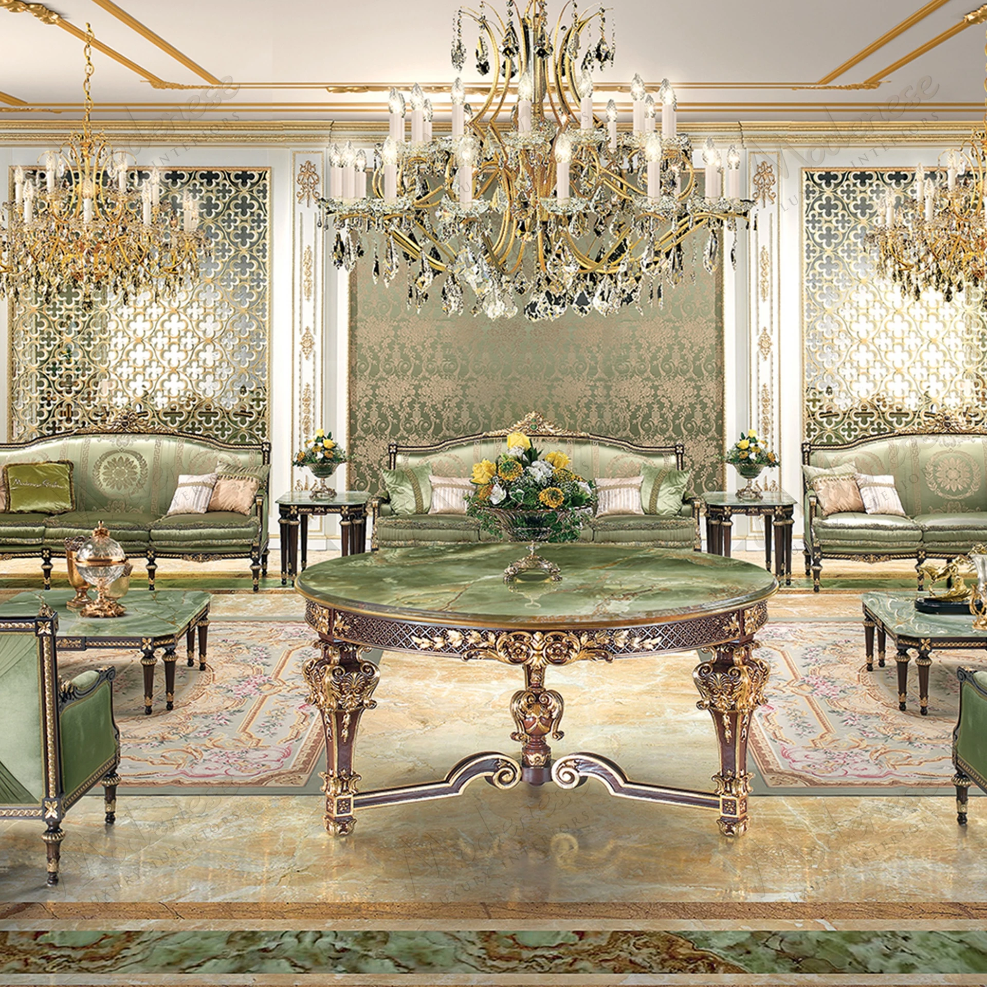 elegant italian green onyx furniture
