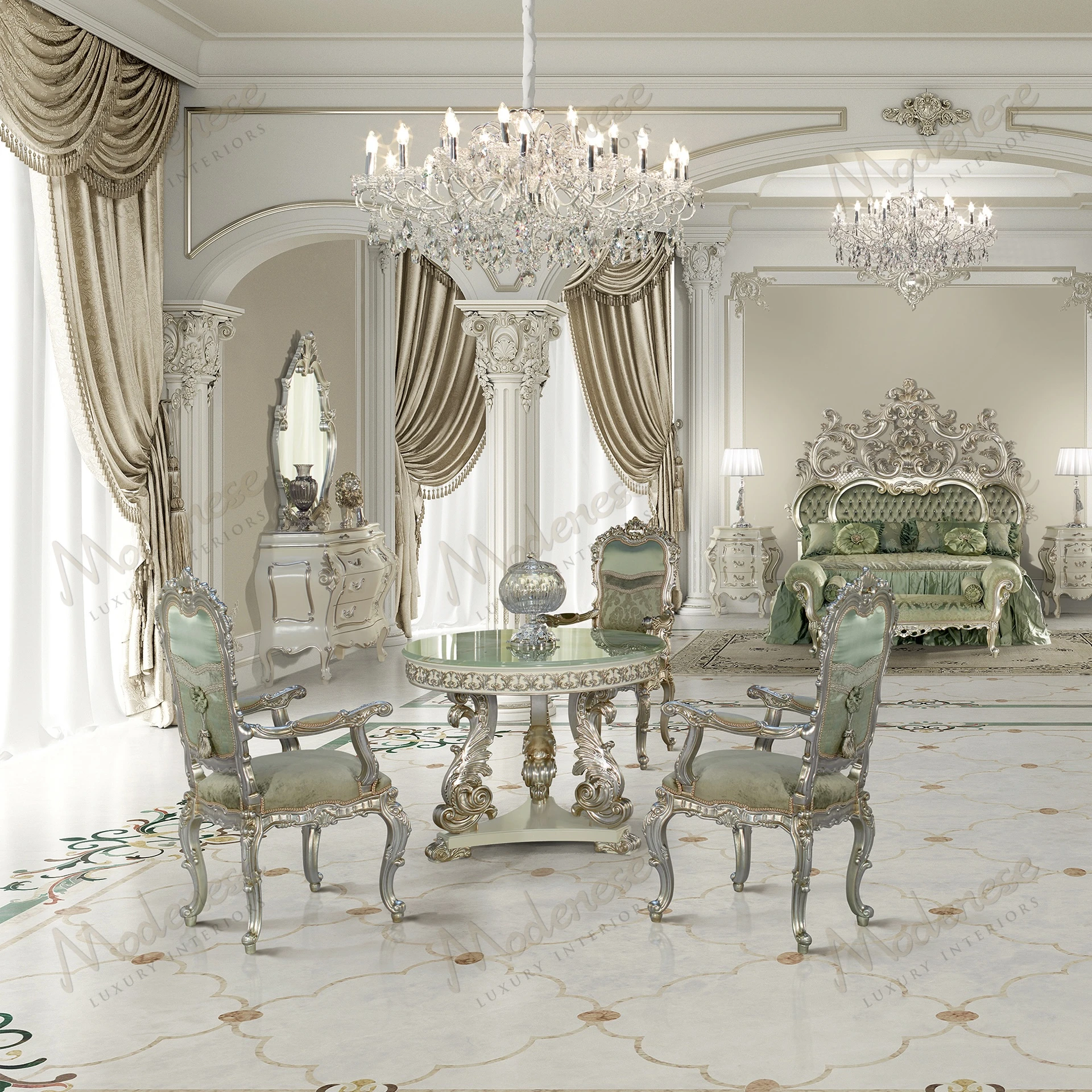 handcarved green onyx classic furniture