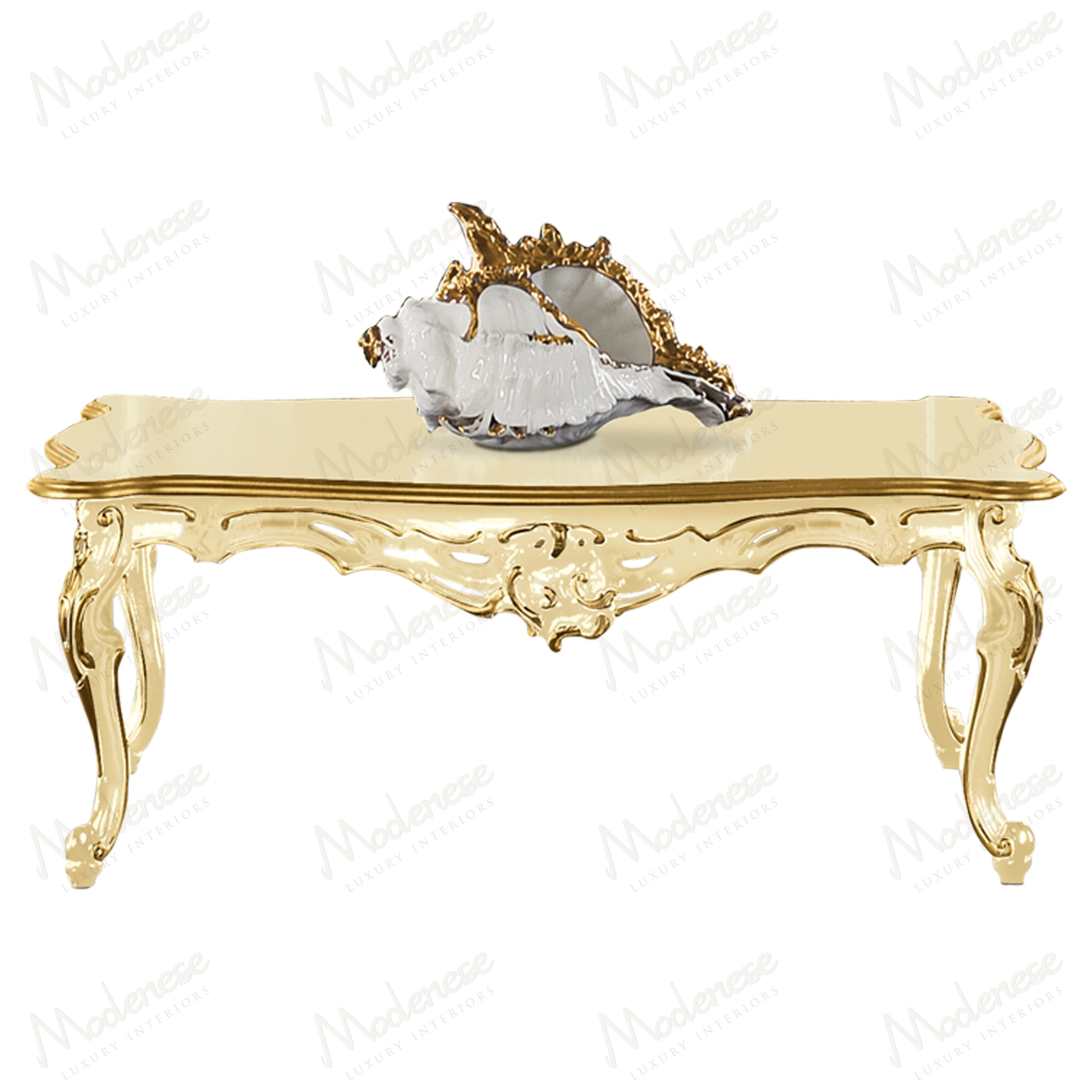 rectangular coftable ivory finish