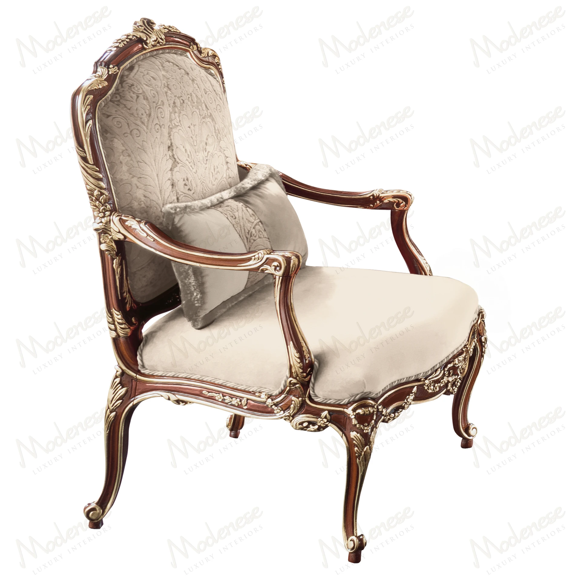 Elegant Royal Burgundy Armchair with luxurious velvet upholstery and classic walnut finishing for a regal interior design.