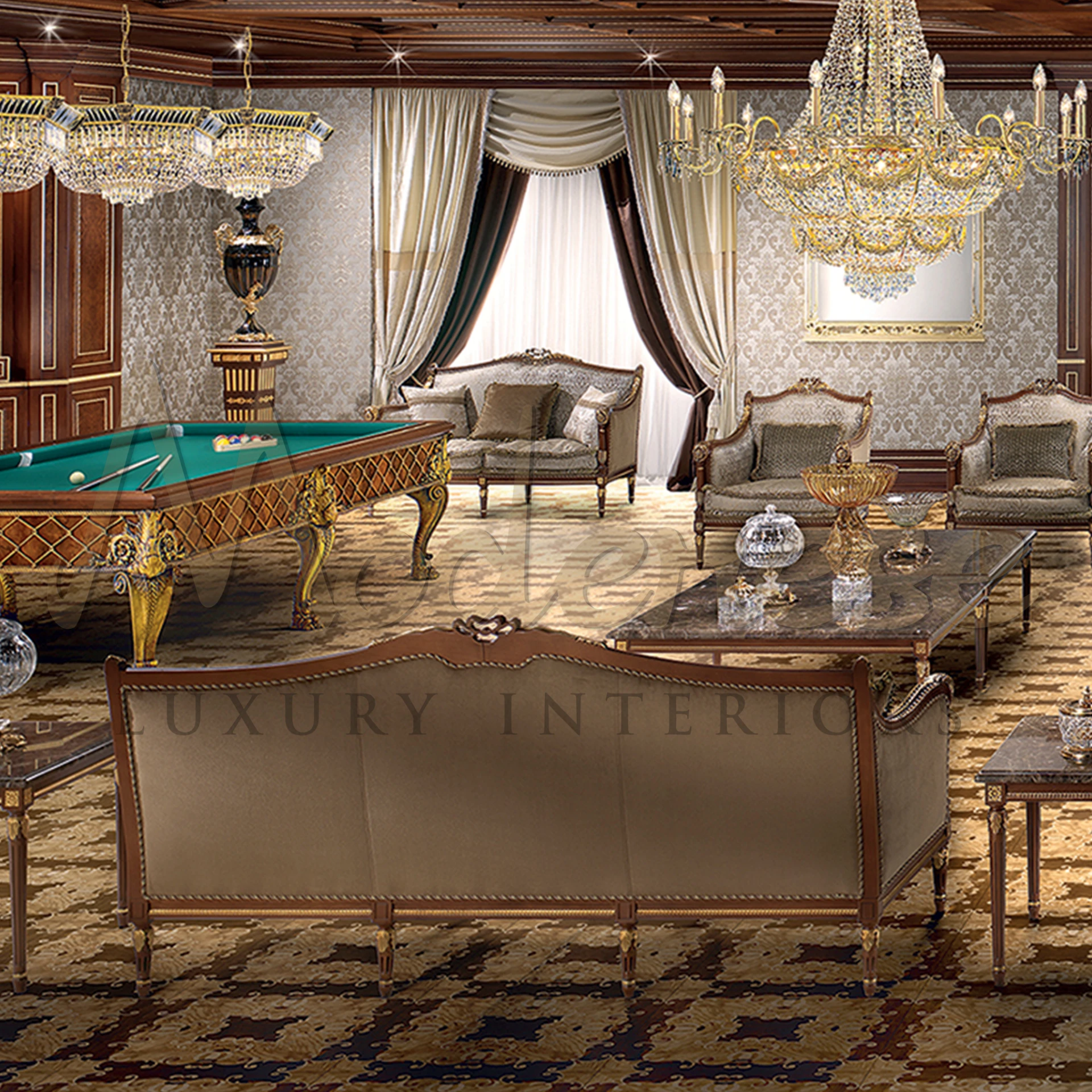 Luxury marble coffee table, perfect for royal decor.