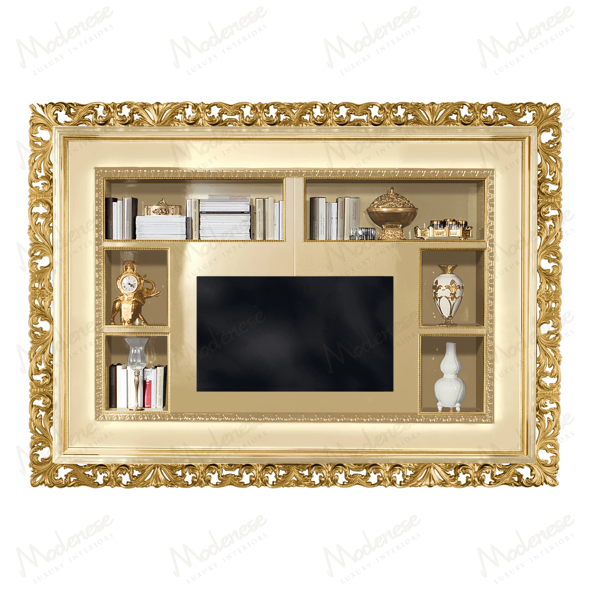 Golden Haze Bookcase with TV stand