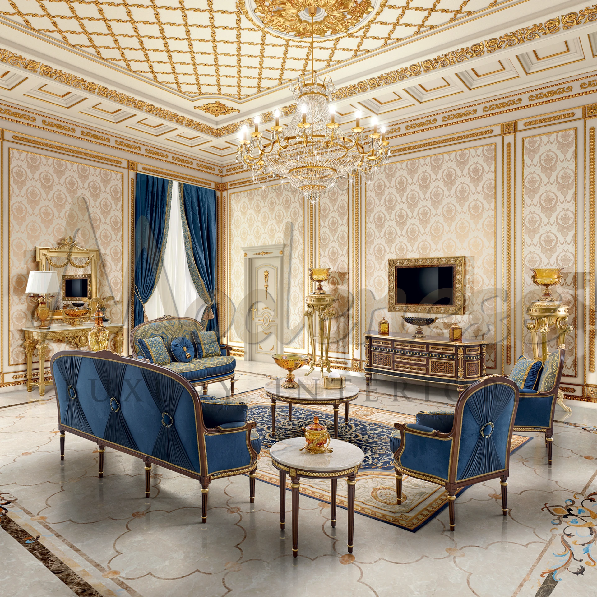 Elegant gold leaf Rectangular TV Frame, turning your television into a work of art with Venetian style elegance.
