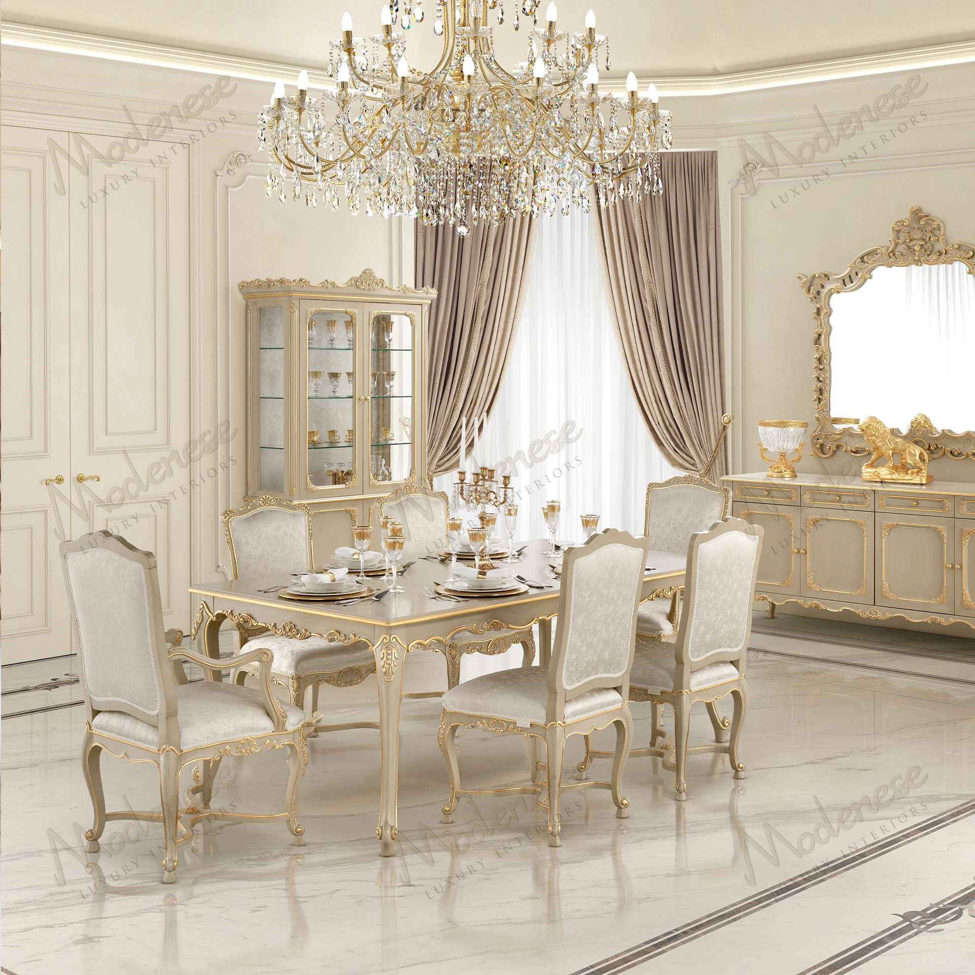 Contemporary Harmony Dining Table with wooden structure and top, no fabric. Sleek design suitable for modern interiors