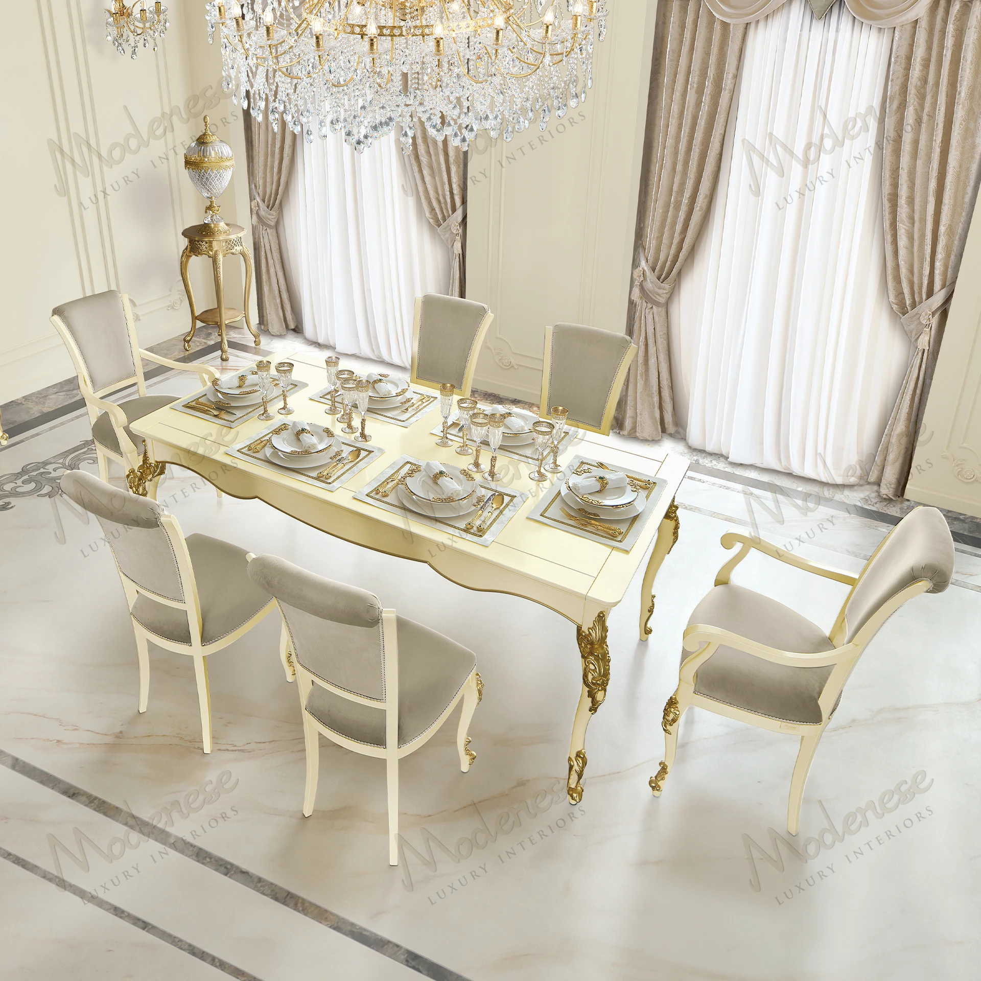 Elegant Essence Chair with pink fabric upholstery and gold leaf accents