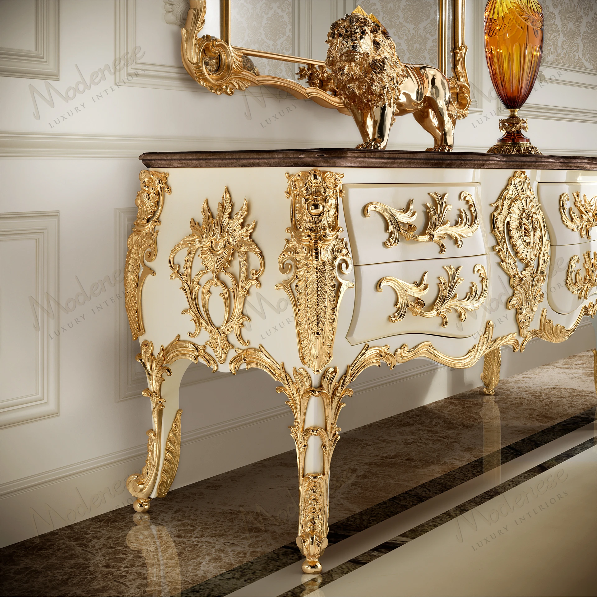 Midnight Moon Sideboard with a cozy texture, no fabric, dark finish, sleek design, and smooth surface, ideal for a modern living space