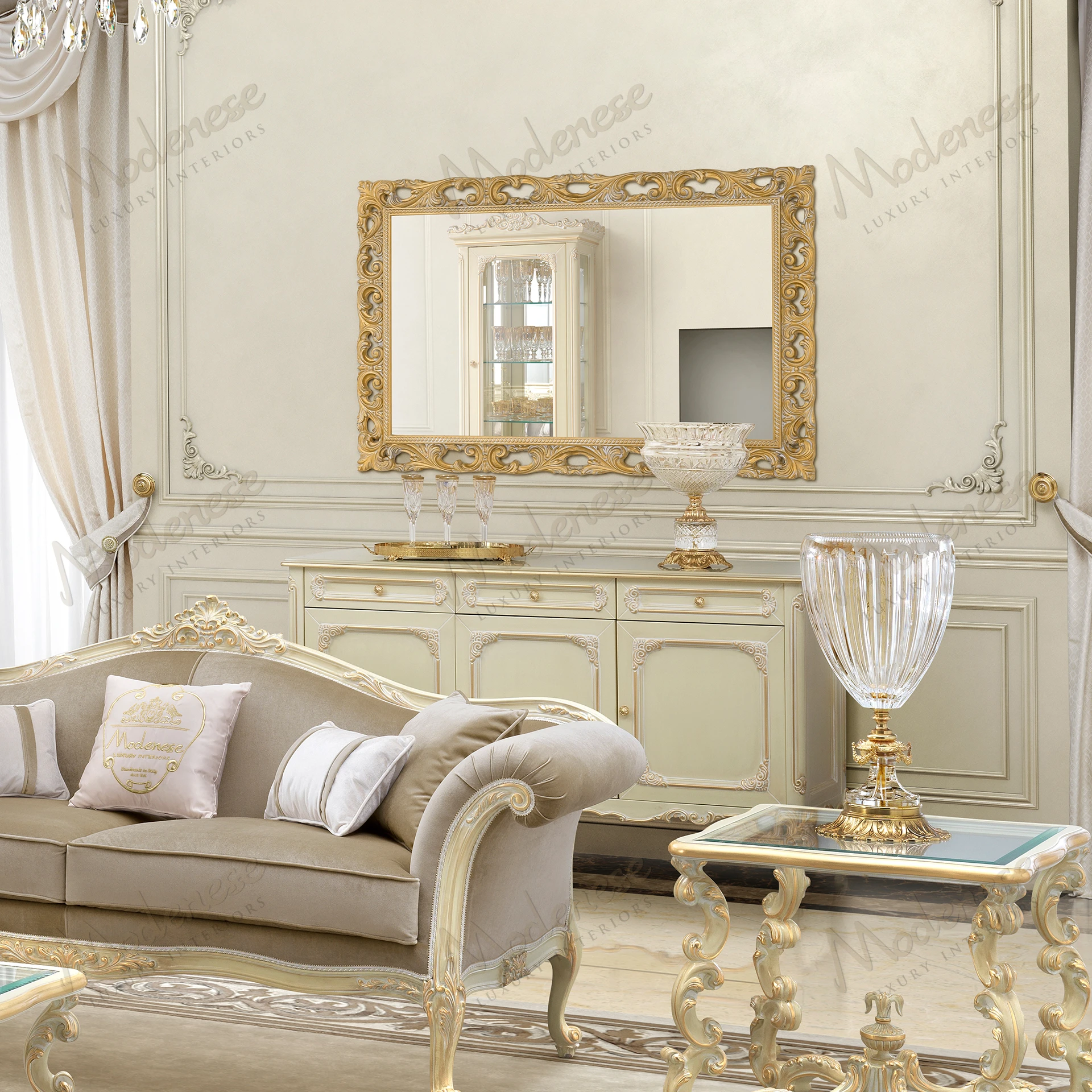 Timeless Grace Sideboard with a cozy textured finish, featuring elegant woodwork and ample storage. No fabric upholstery for a sleek, minimalist design