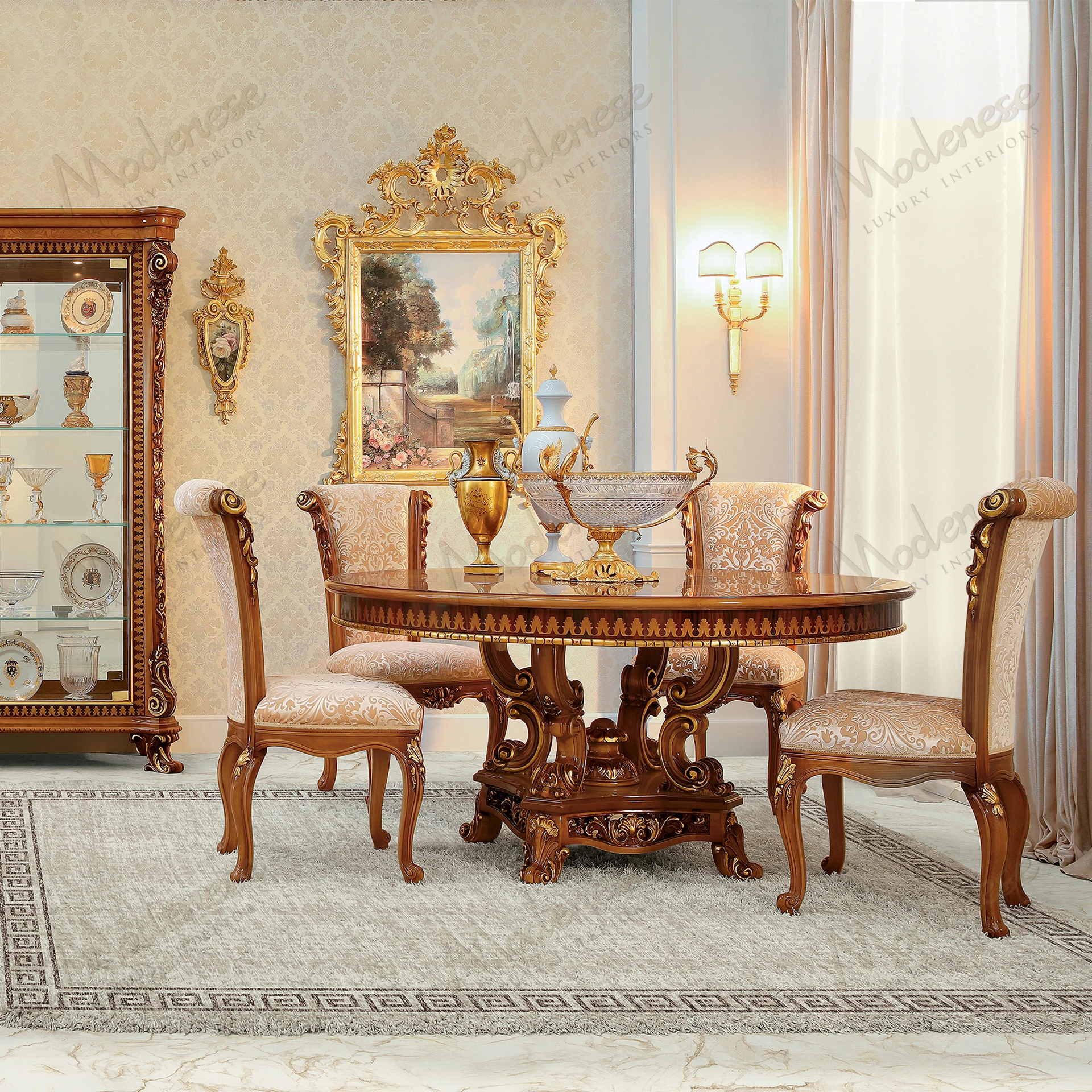 White damask Grand Imperial Chair with armrests, featuring a cozy texture and elegant pattern, suitable for comfortable seating in sophisticated settings