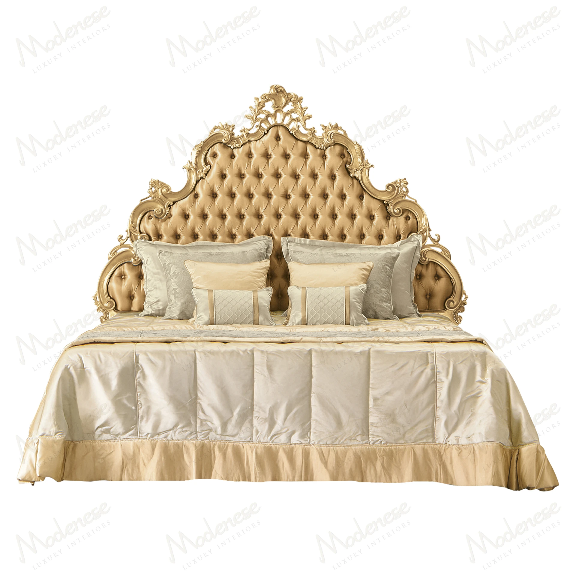 Modern Royal Blend Bed with wooden frame and fabric upholstery, showcasing sleek lines and a minimalist design. Ideal for contemporary interiors