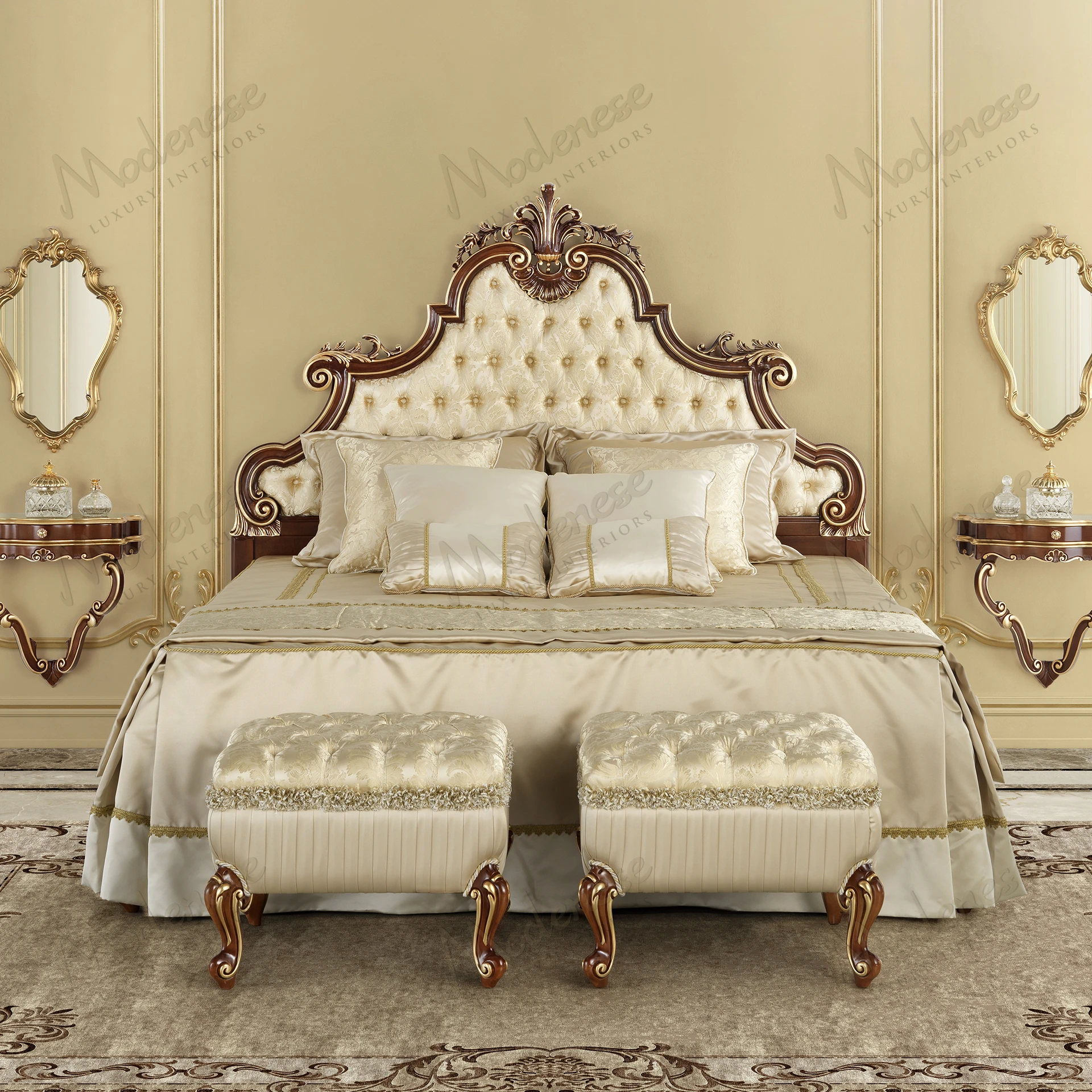 Ivory Luxury Glow Pouf with capitonné buttons, featuring a cozy, textured design, offers an elegant seating option..