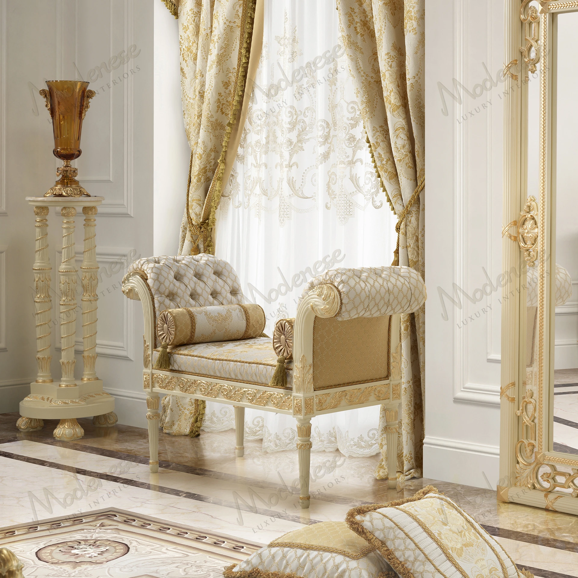 Golden Radiance Bed Bench