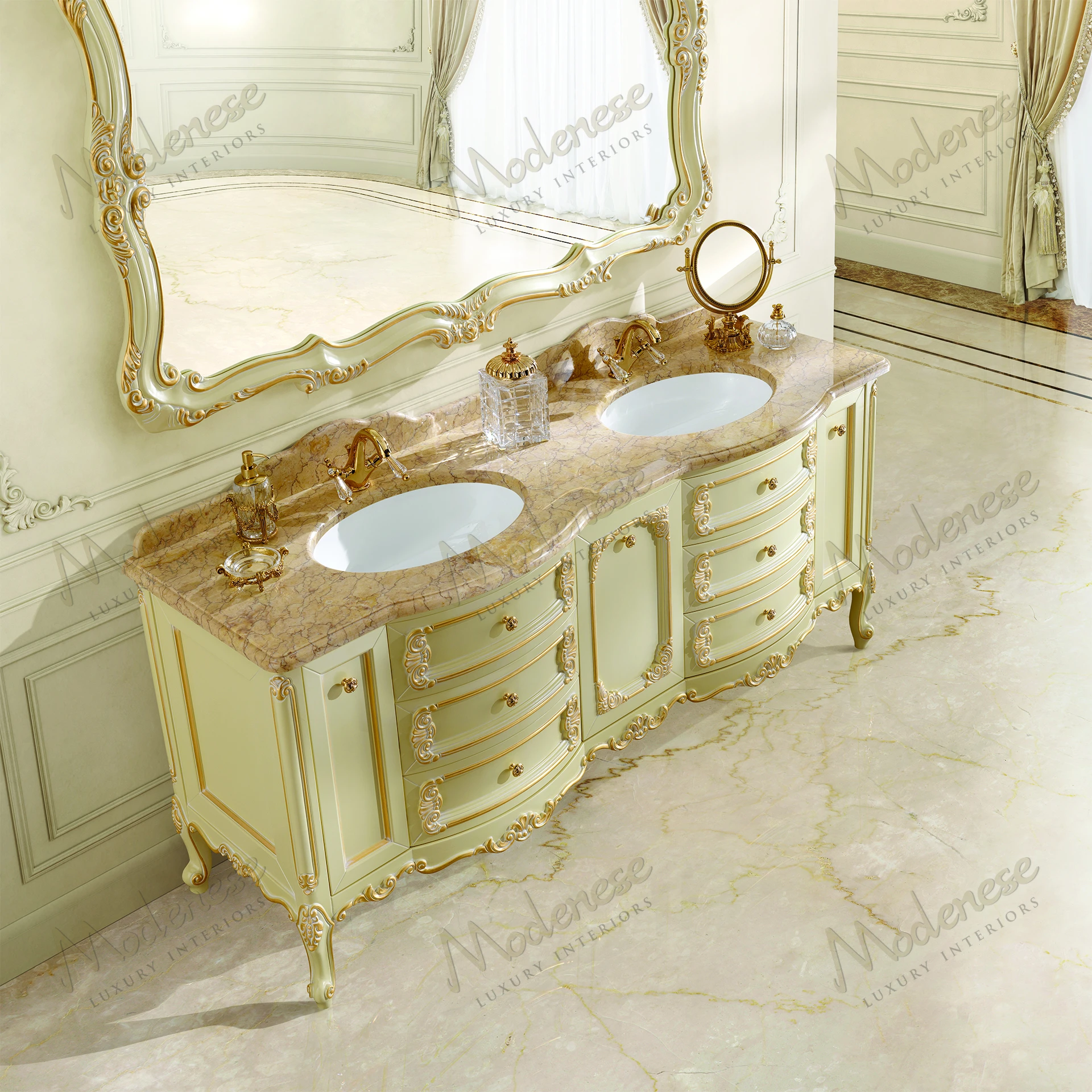 Pearl Luxury Bathroom Cabinet with a cozy, smooth texture, no fabric upholstery, providing ample storage Simple, elegant design enhances any bathroom space