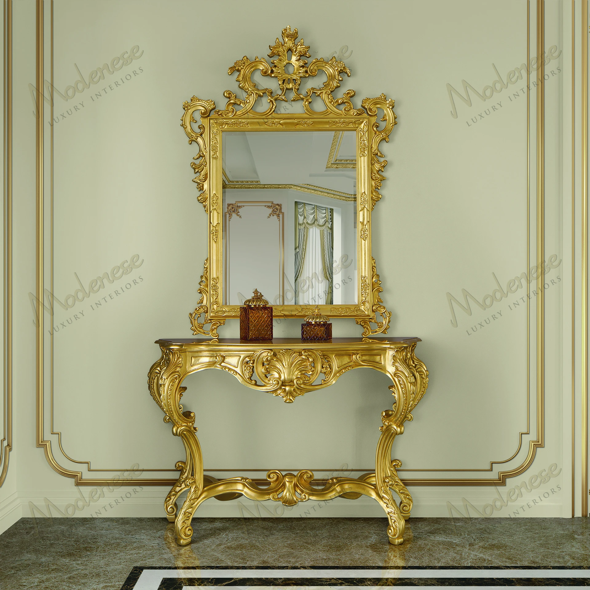 Royal Blend Shaped Mirror with cozy texture, no fabric Elegant design with smooth, reflective surface Ideal for enhancing room aesthetics and light