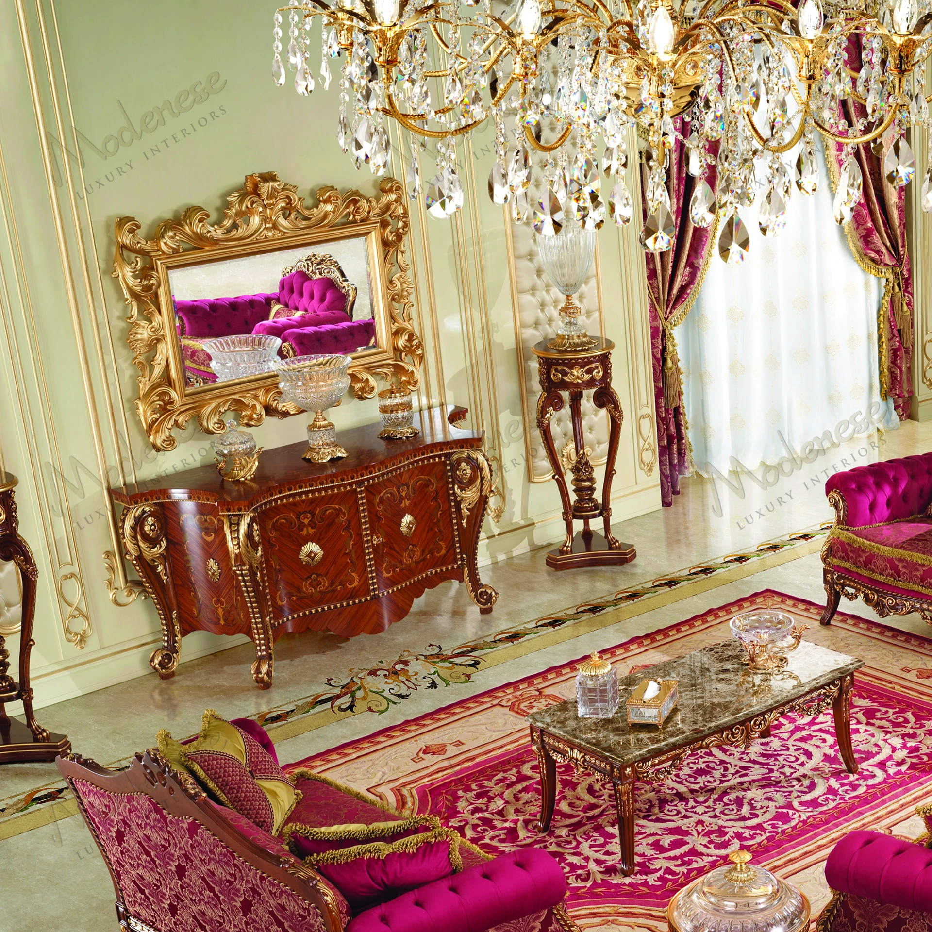 Contemporary Rubino Delight Mirror with sleek wood frame; no fabric Reflective surface ideal for modern decor Simple, elegant design