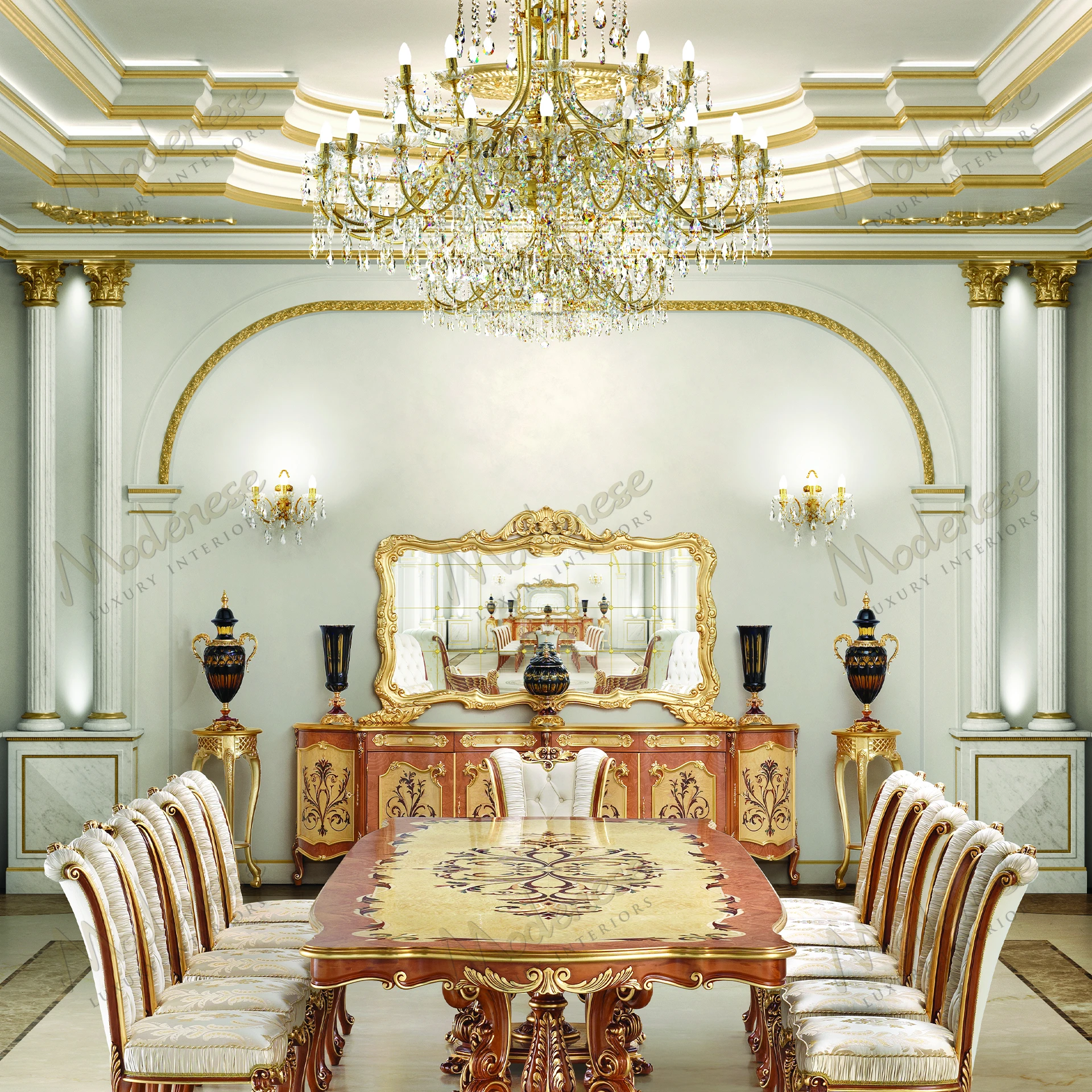 A contemporary Royal Blend Grand Mirror with a wooden frame, featuring a sleek design and no fabric elements