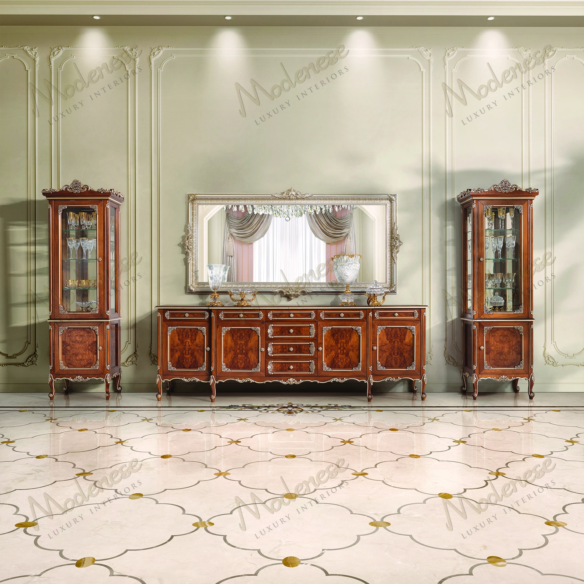 Noble Etiquette Mirror with cozy texture, no fabric upholstery Reflective surface framed in tactile design for an elegant touch