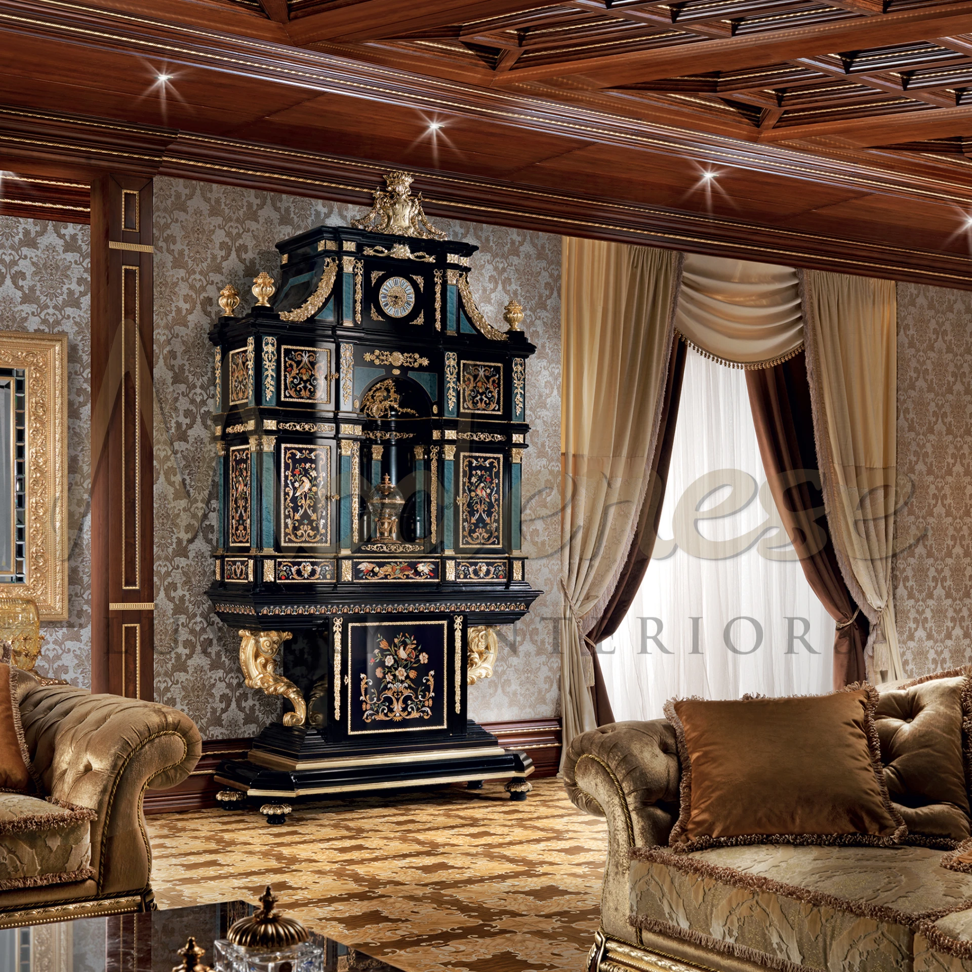 Stylish and functional dark mahogany sideboard, perfect for enhancing living room elegance with classic design and ample storage.