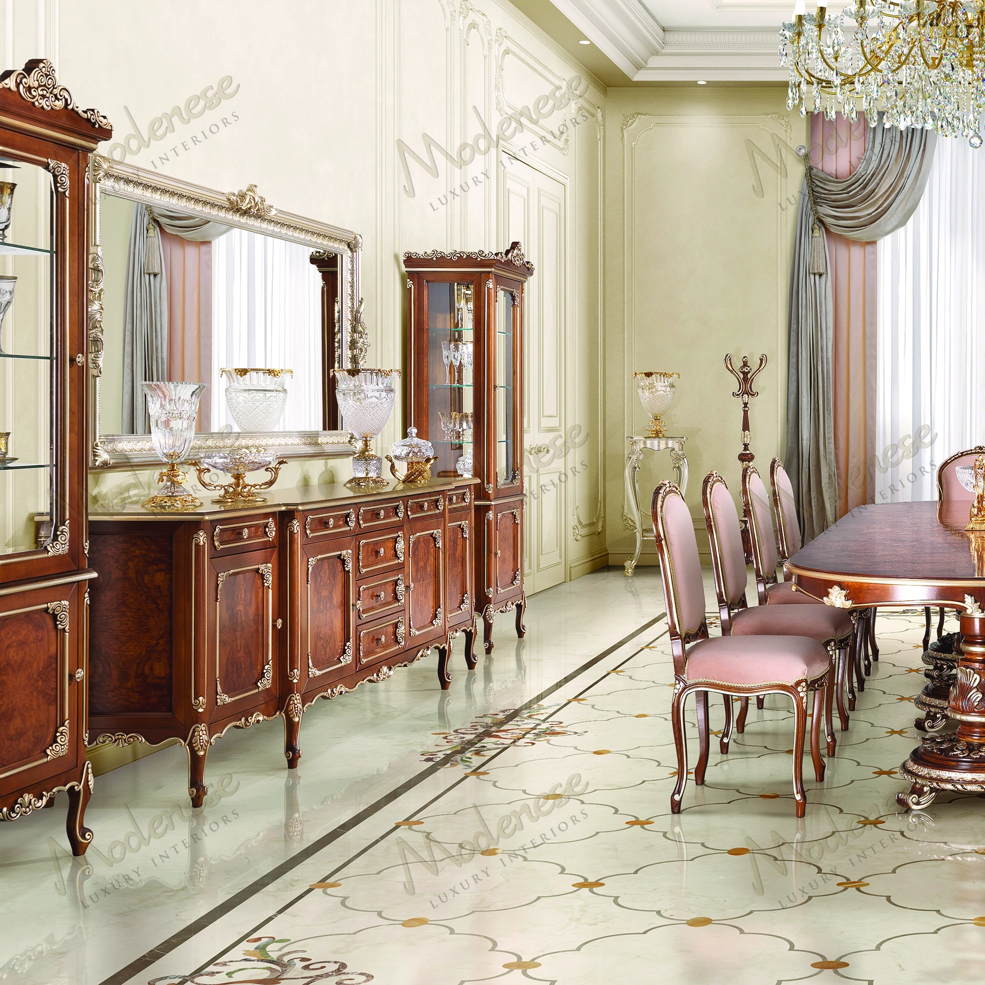 Elegant wood-framed mirror with a full silver leaf finish, featuring a sleek design Perfect for adding a touch of sophistication to any room