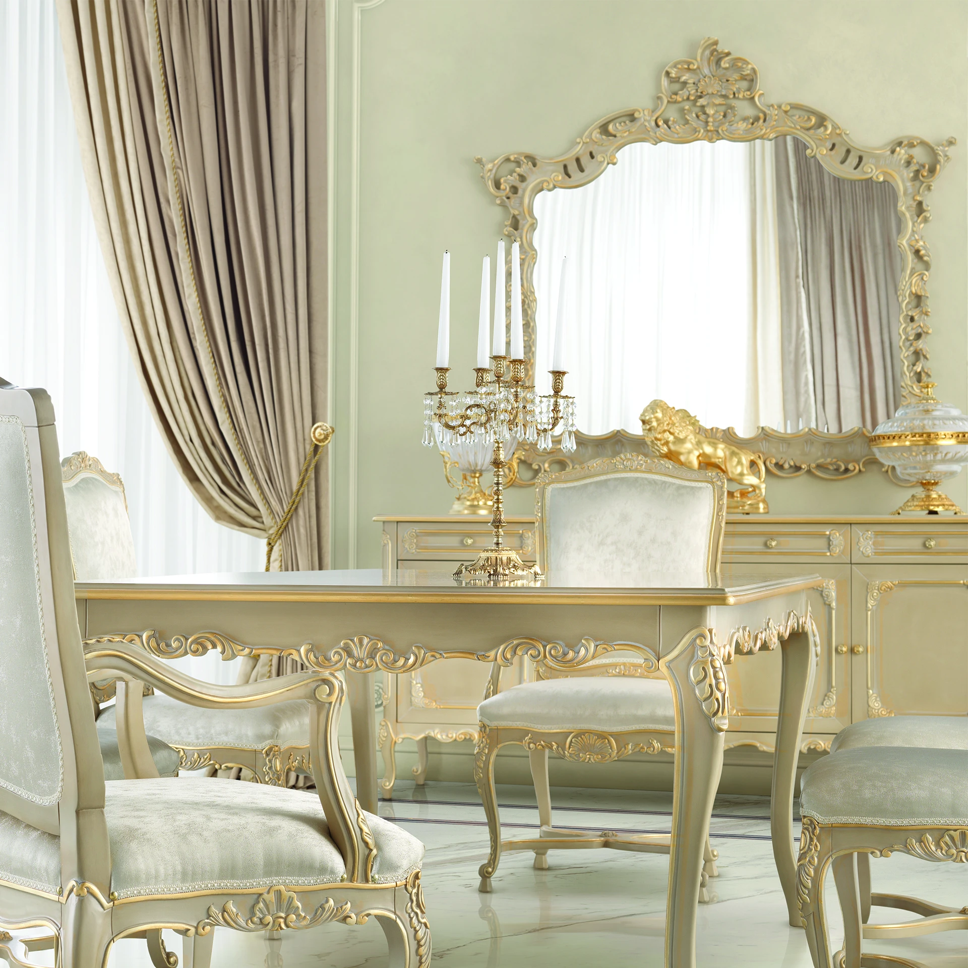 Harmony Shaped Mirror with sleek wood frame, contemporary design, no fabric elements, reflecting a modern aesthetic