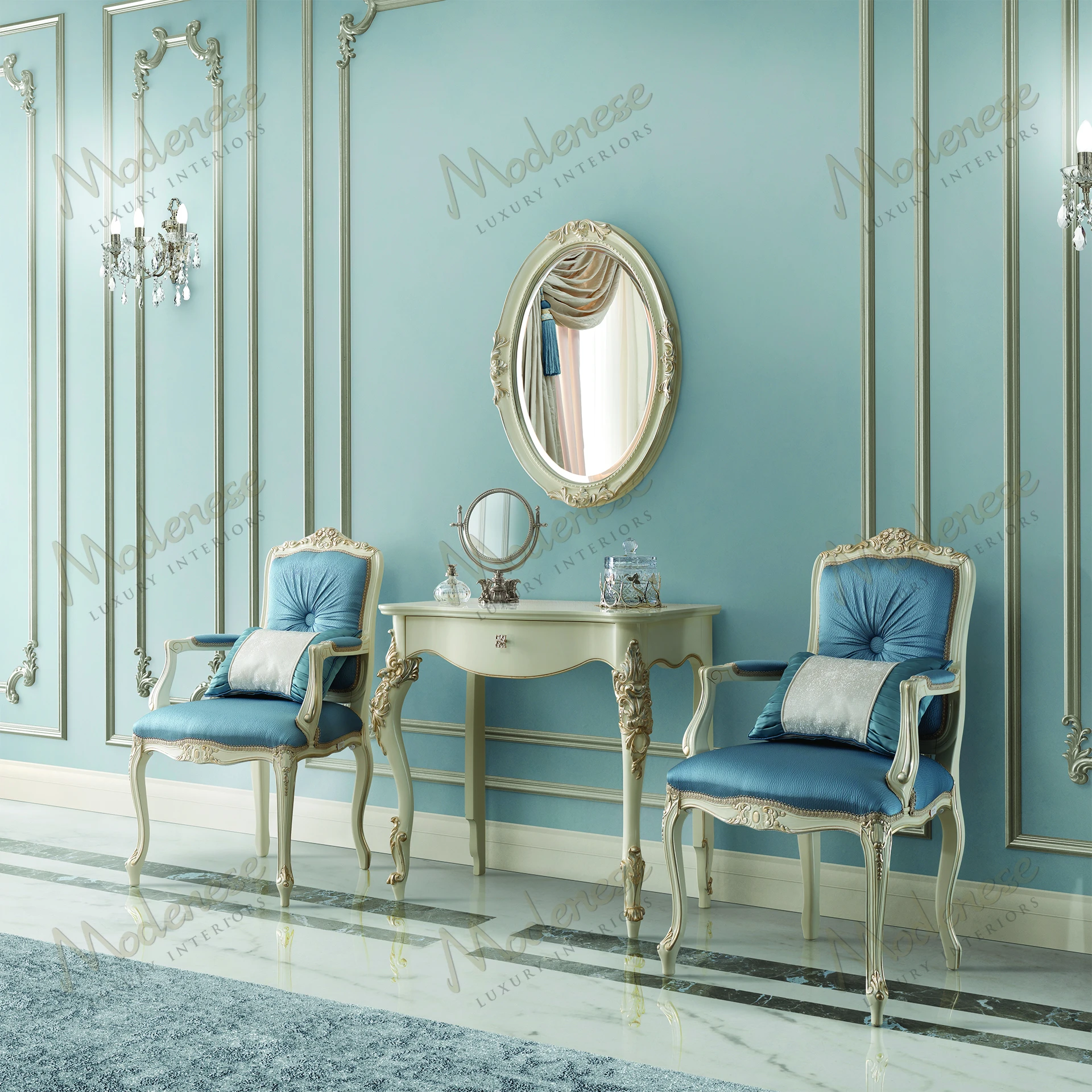 Oval mirror with a cozy, textured frame Frame is upholstered in no fabric Reflective surface adds depth and light to any room