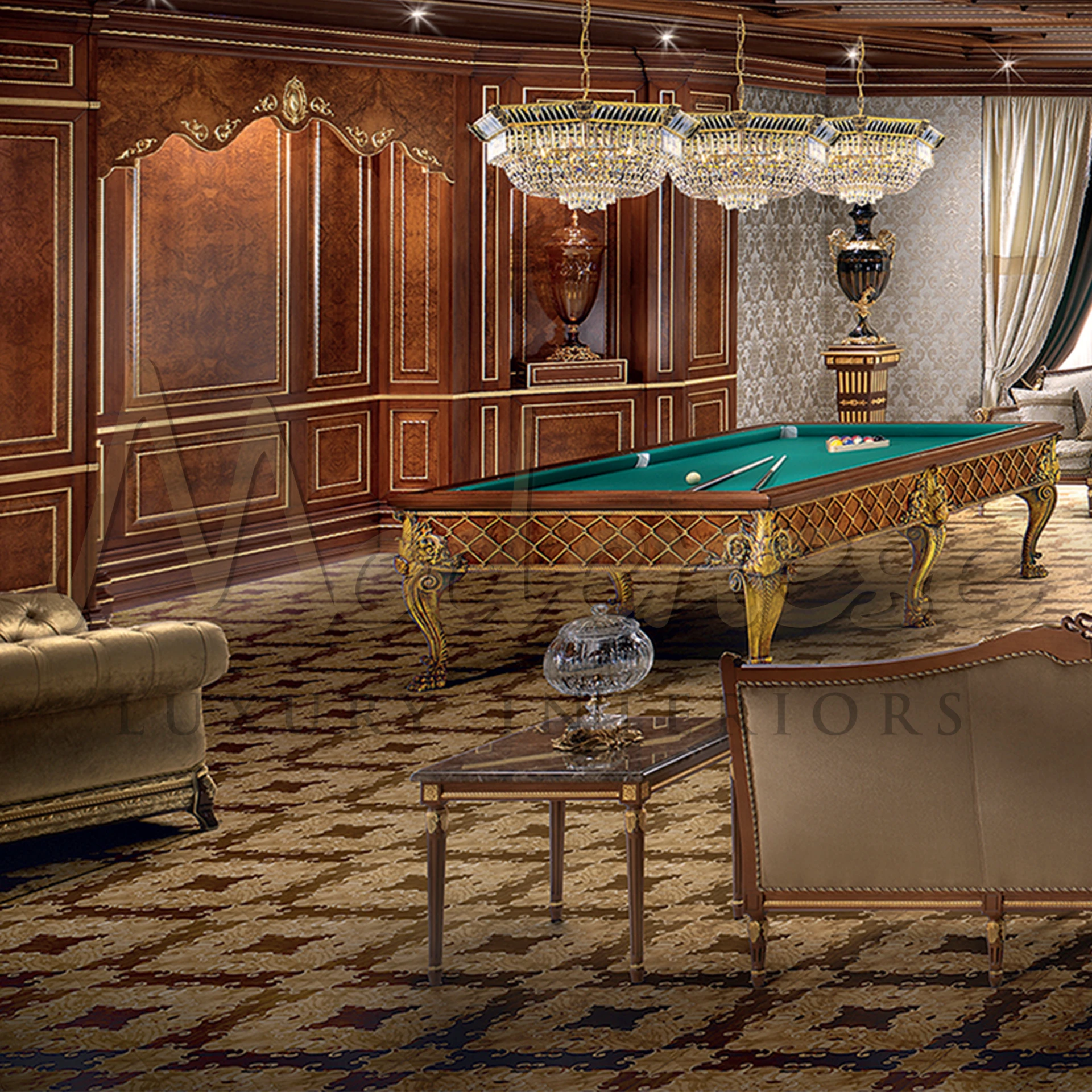 Classic Wooden American Pool table, ideal for eight-ball enthusiasts seeking durability and classic design.