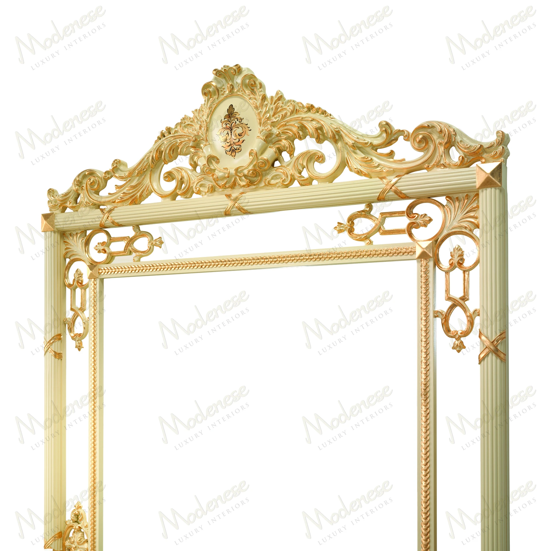 Golden Radiance Grand Mirror with cozy texture frame, upholstered in no fabric, reflecting light elegantly Harvard accessibility standards followed