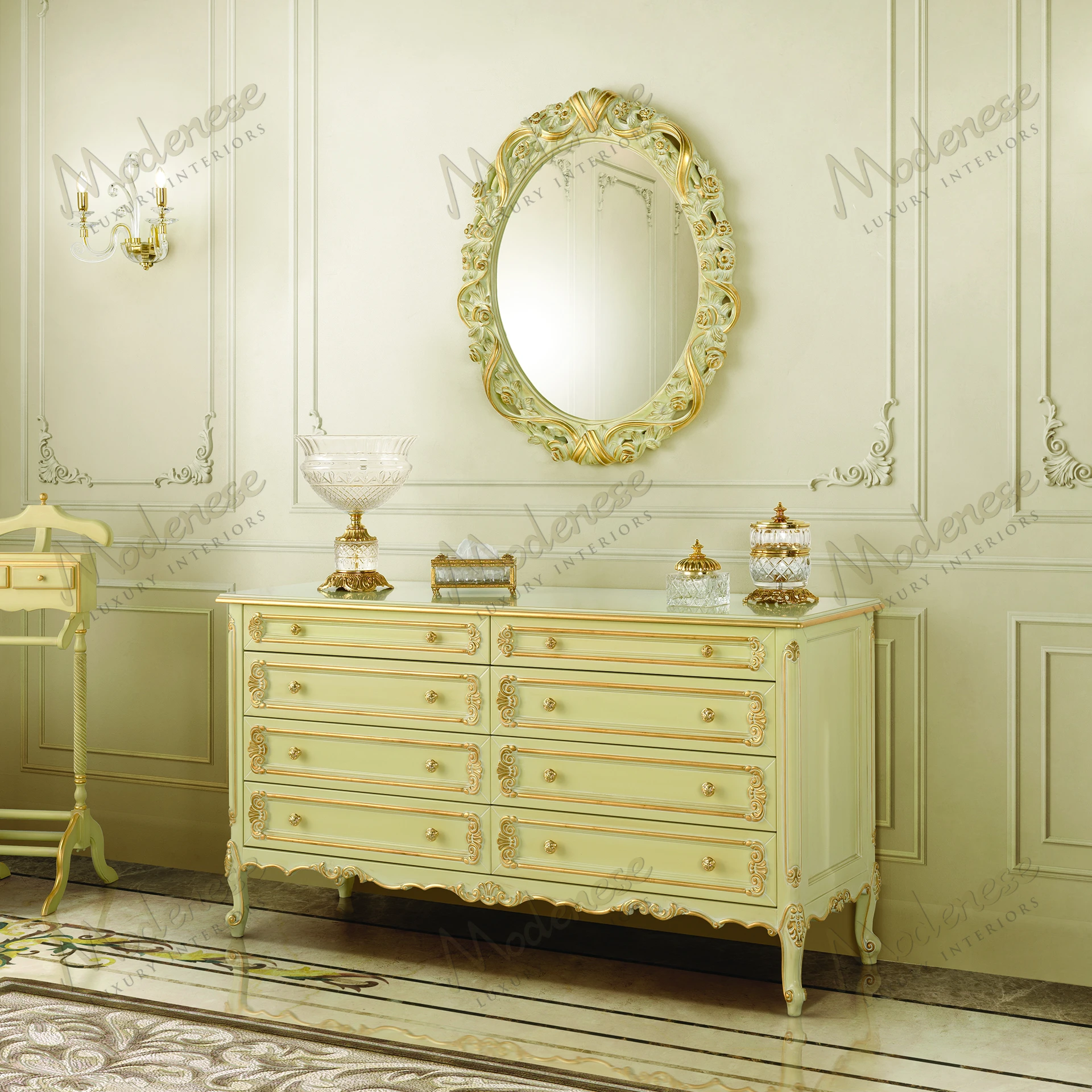 Pearl Luxury Oval Mirror