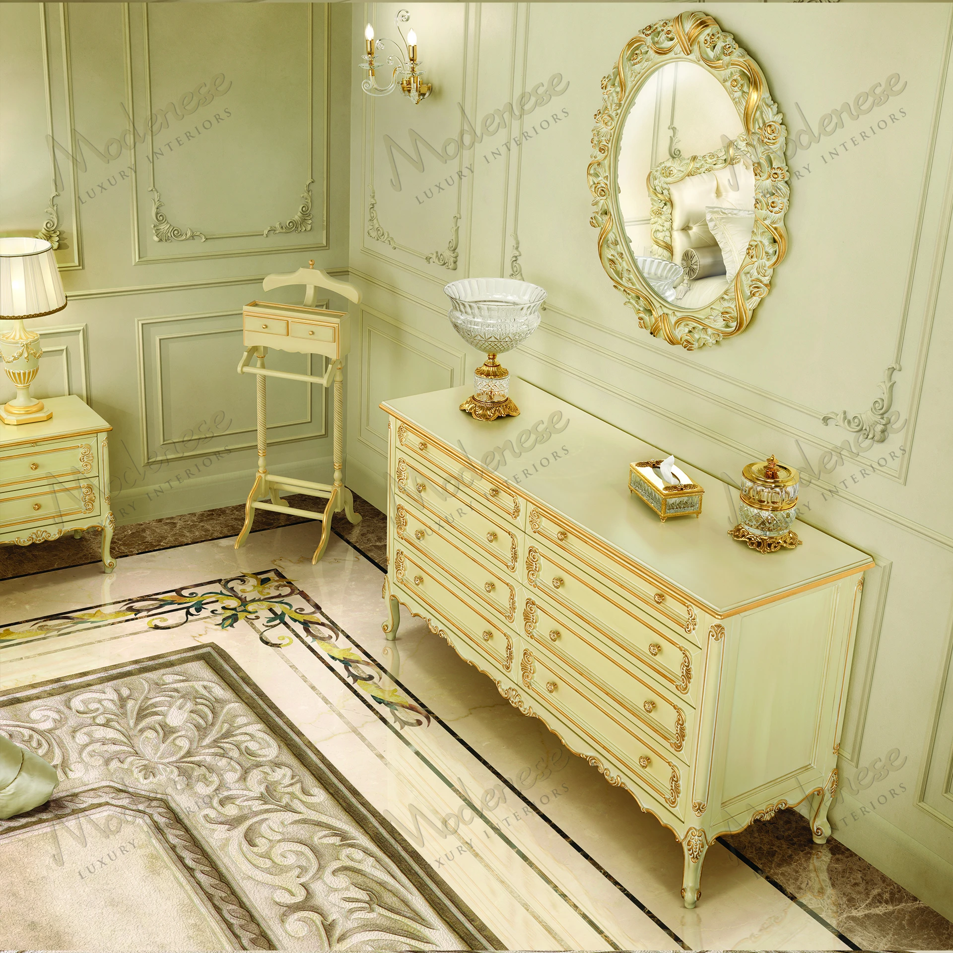 Pearl Luxury Oval Mirror