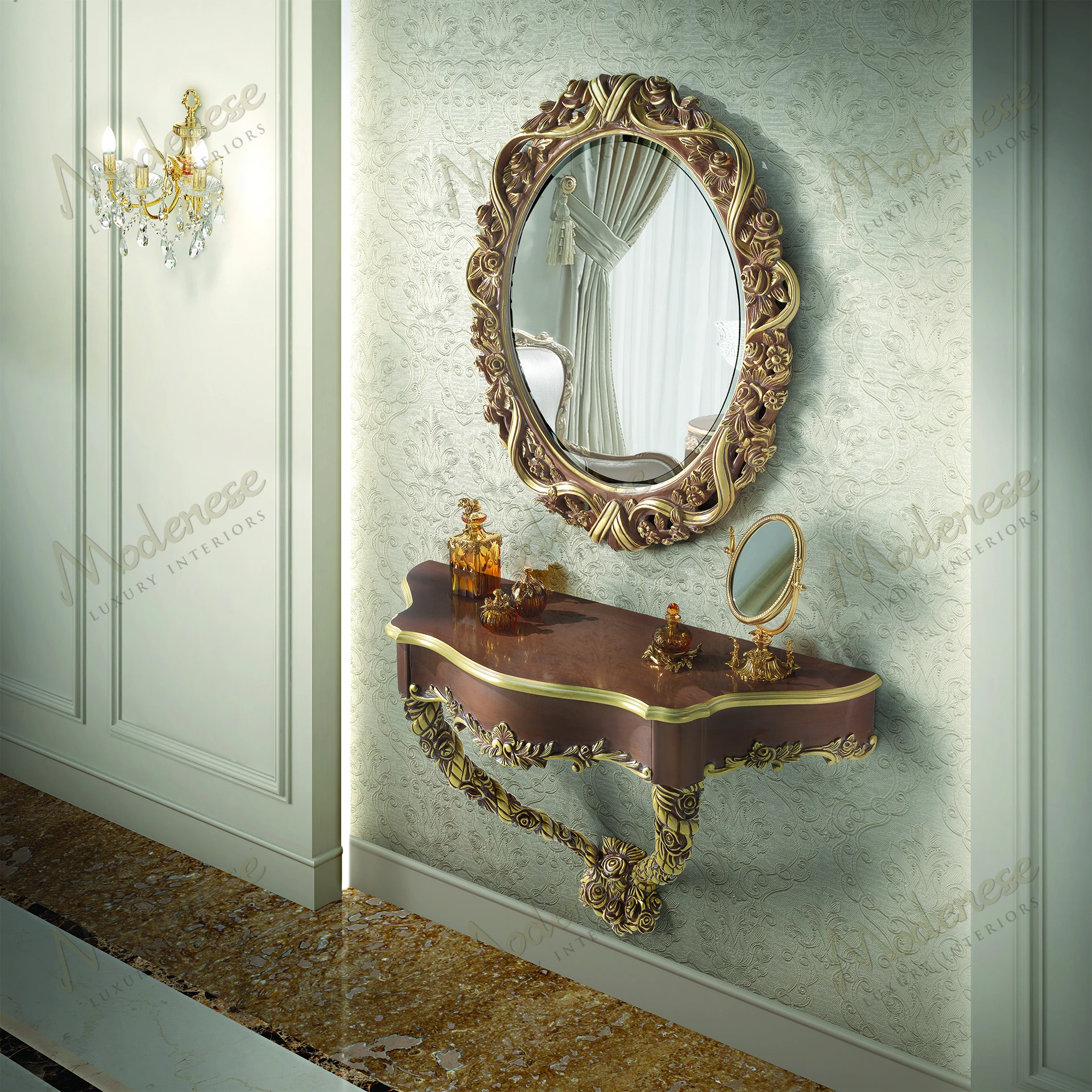 Pearl Luxury Oval Mirror