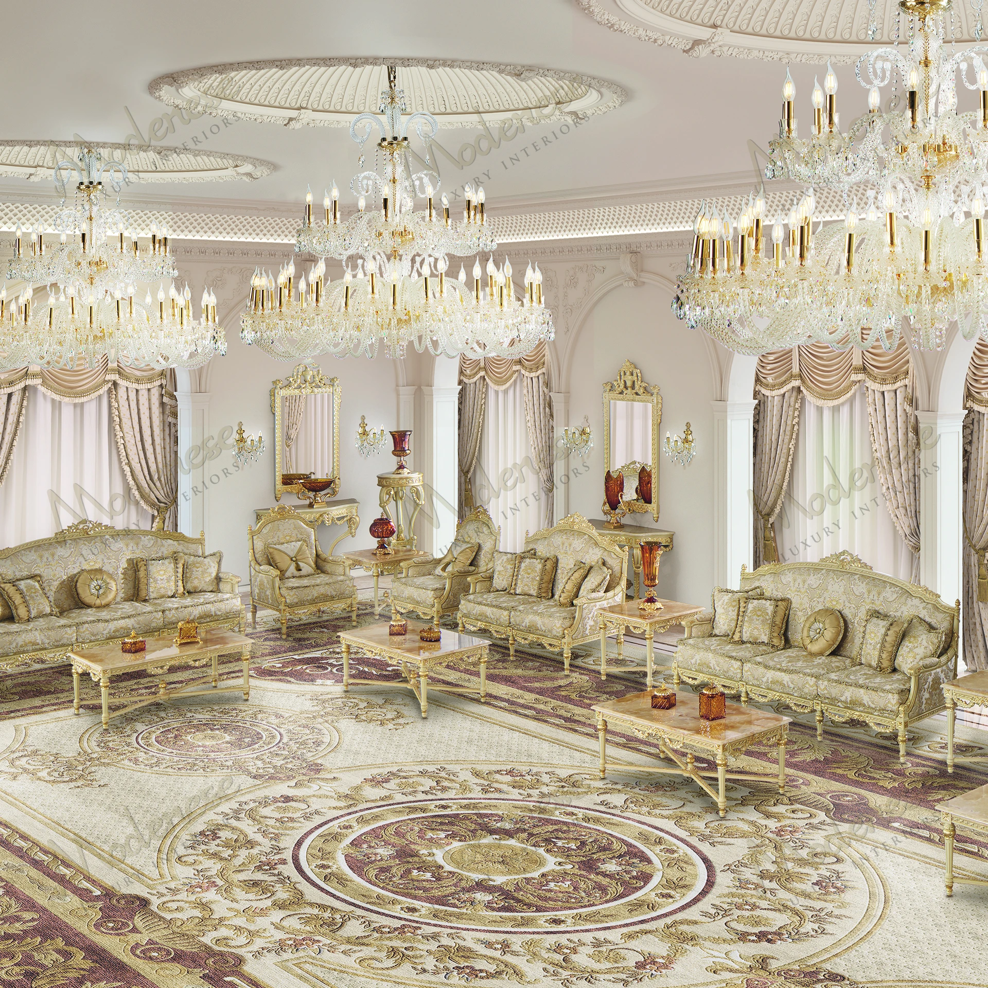 Imperial Majesty Vase Stand with ivory lacquer finish and intricate gold leaf details, featuring a smooth artistic design without any fabric textures