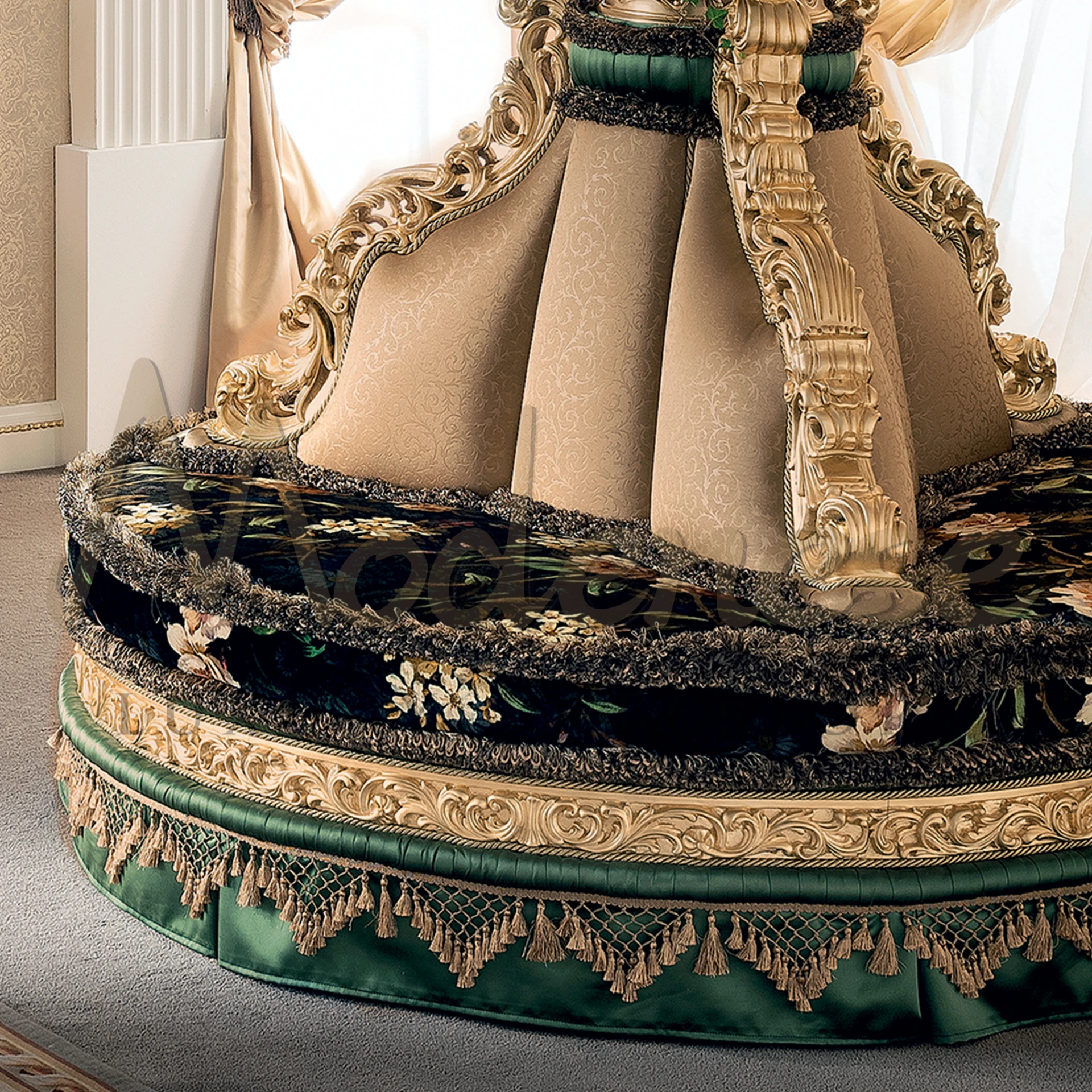 Luxury Furniture centerpiece: Round Island Sofa with classical design and soft upholstery, ideal for stylish interior design.