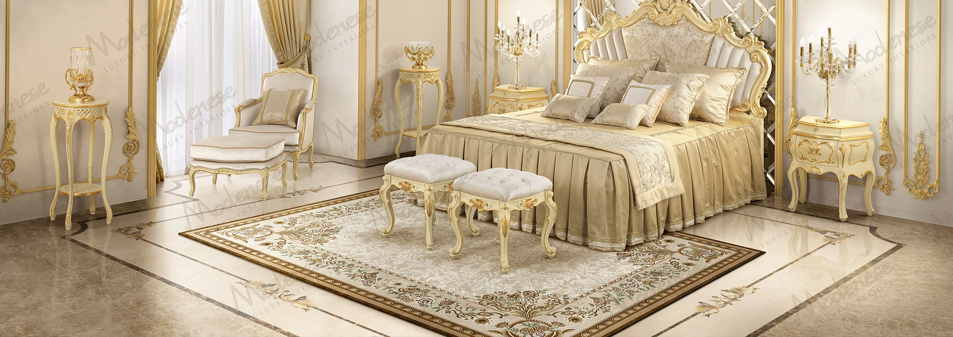 A close-up view of the Sarelli Gold fabric, revealing its complex weave and lustrous sheen, the heart of the Modenese Project's contemporary aesthetic.
