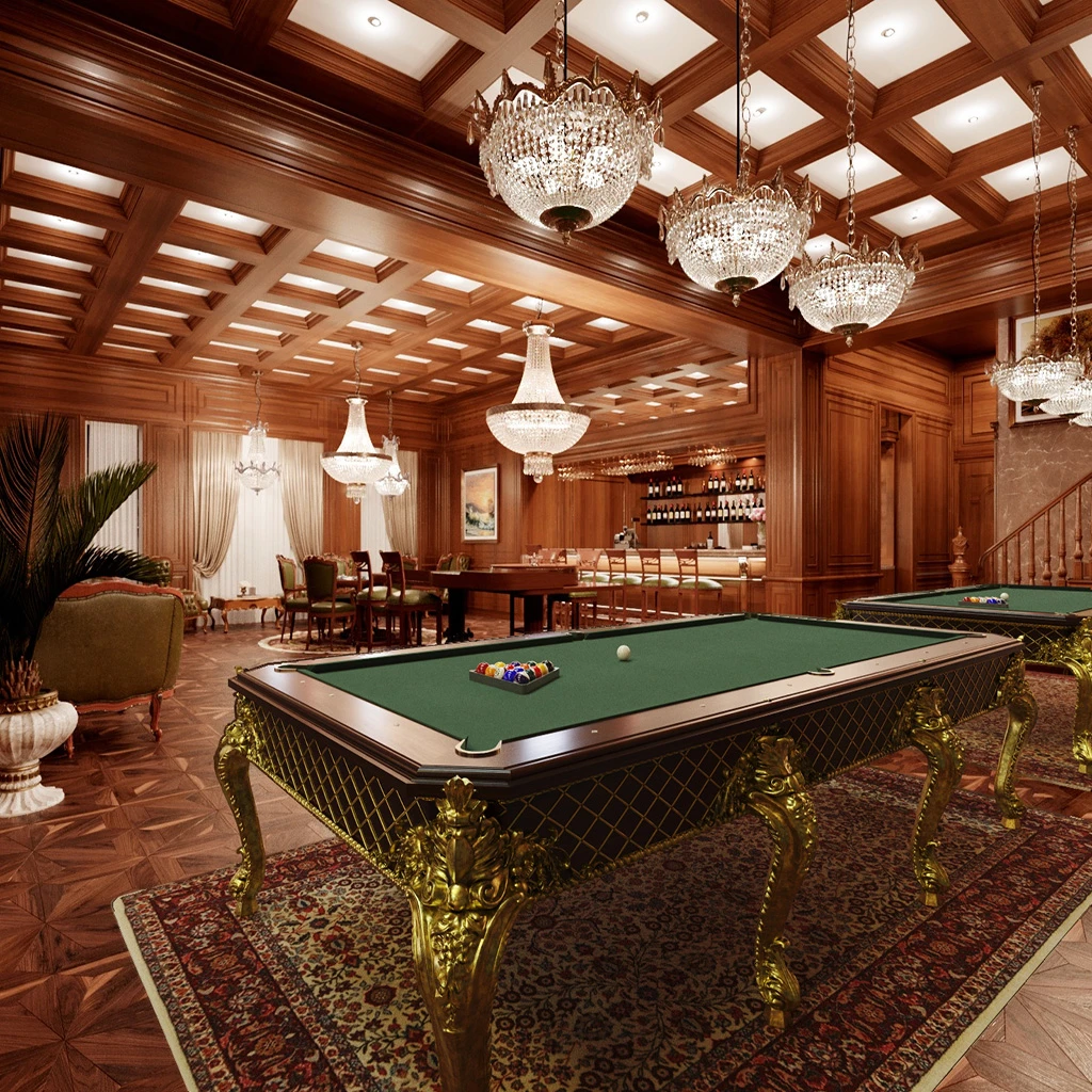 Detailed view of a professional roulette wheel in a bespoke home casino setting, highlighting the polished wood and intricate metalwork.