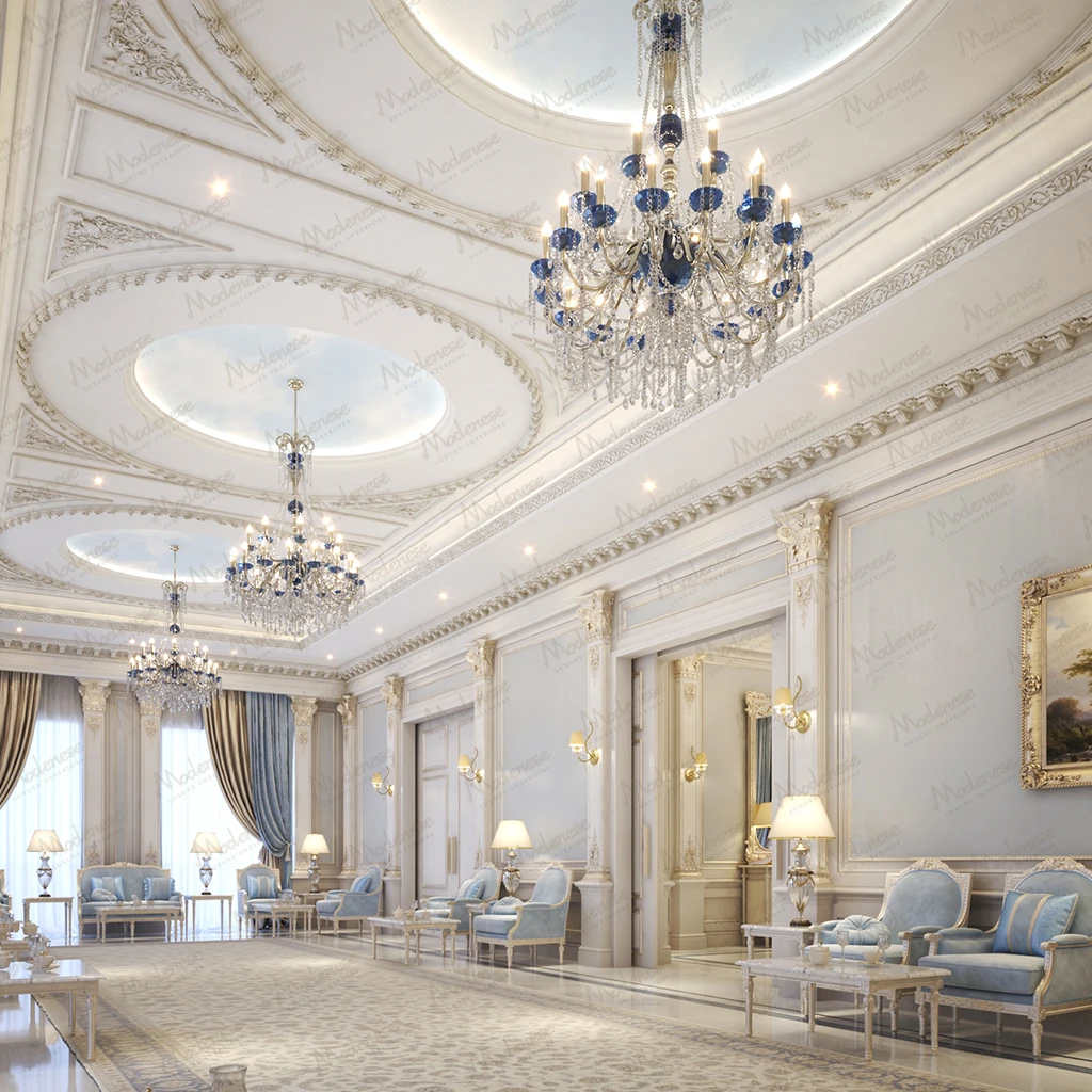 Close-up of an artisan hand-carving intricate details into a piece of luxury furniture at the Modenese atelier.