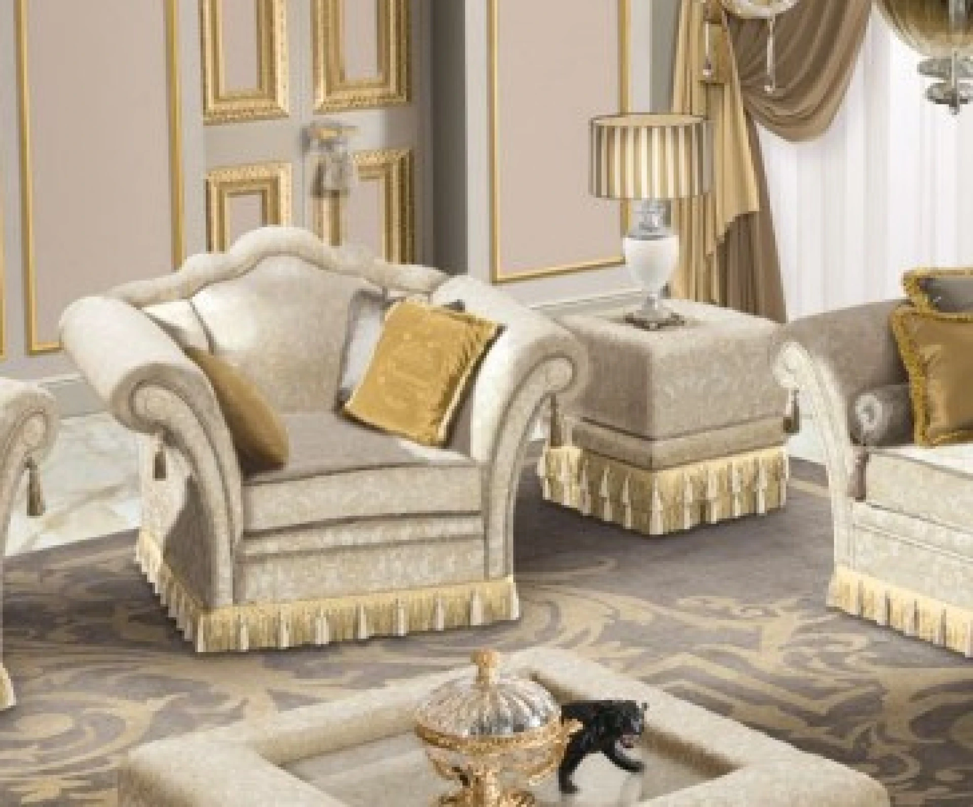 MEUBLES CLASSIQUES Table d'Appoint Carrée en Tissu Rembourré