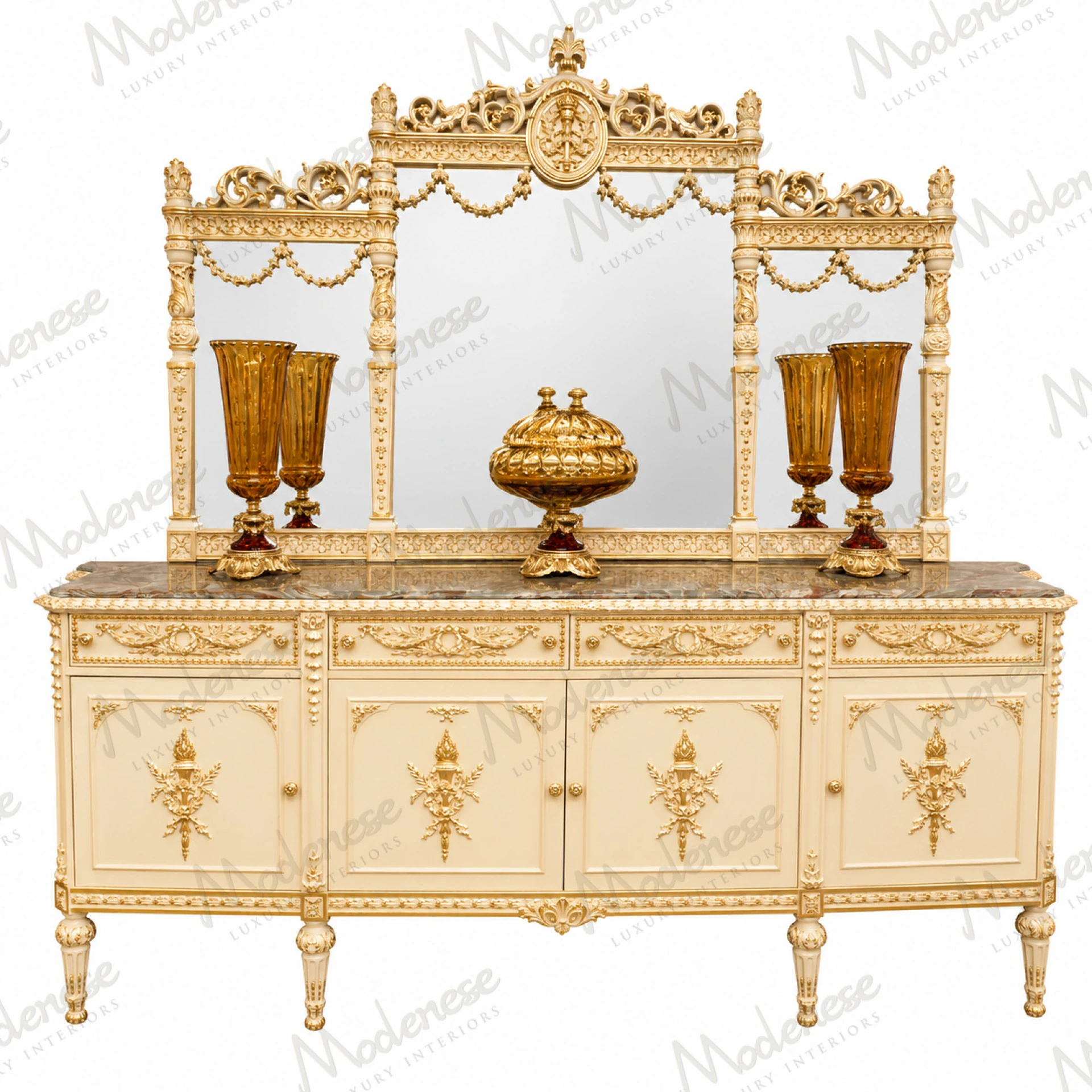 Château luxury sideboard handcrafted in Italy